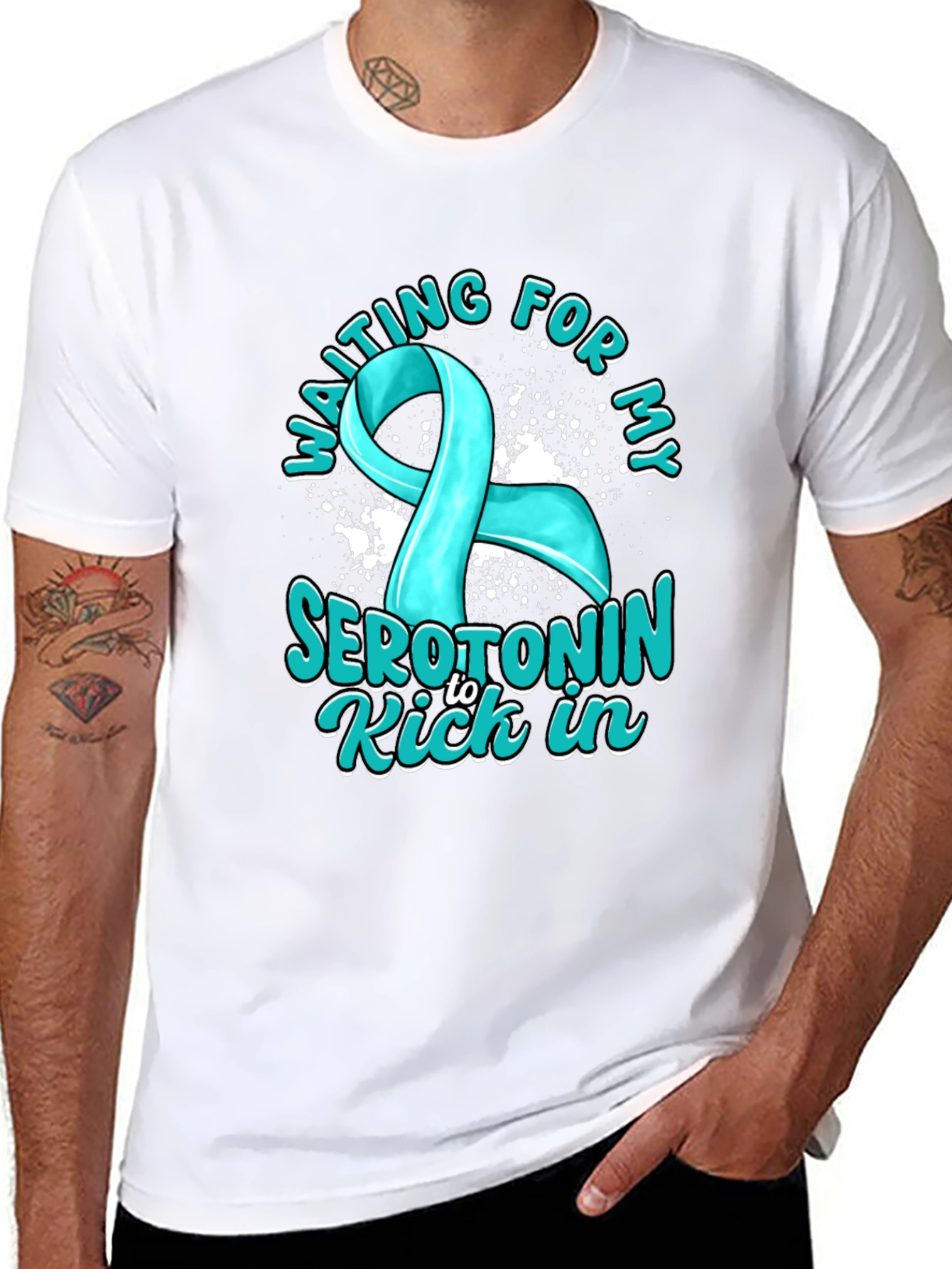 Black Serotonin Kick In T-Shirt Mental Health Awareness view 8