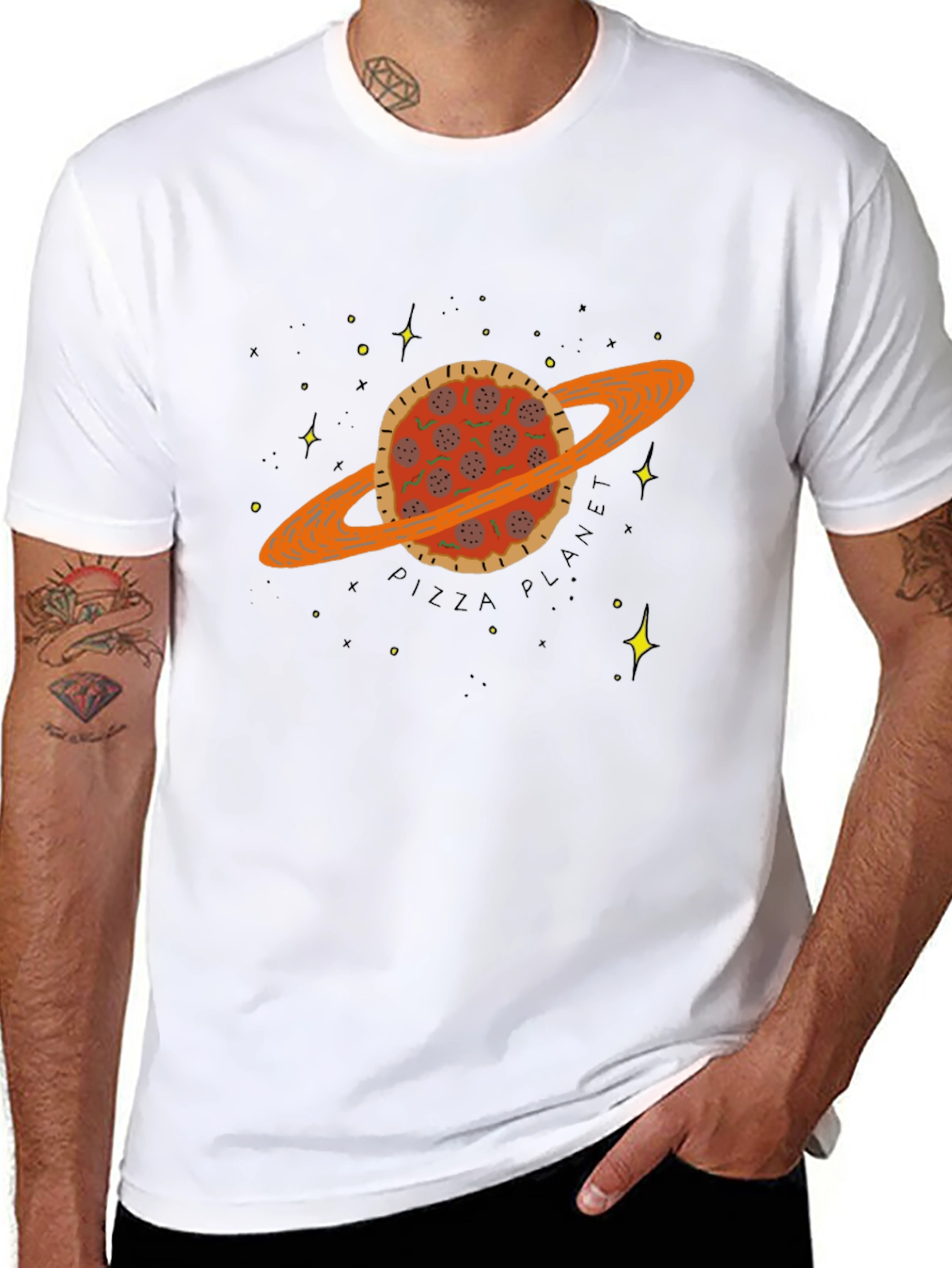 Black Pizza Planet Graphic Tee view 8