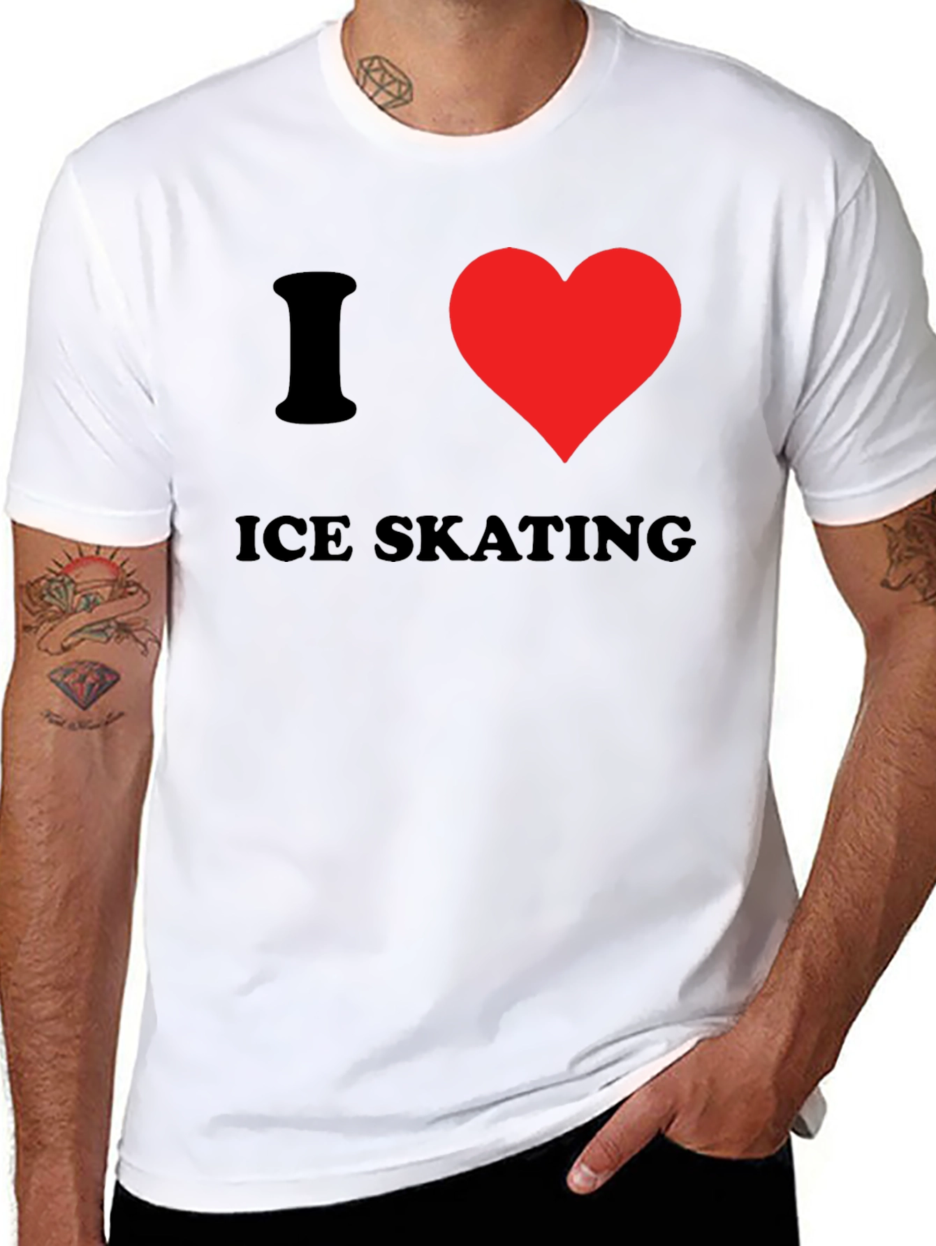 Black I Heart Ice Skating Graphic Tee view 8