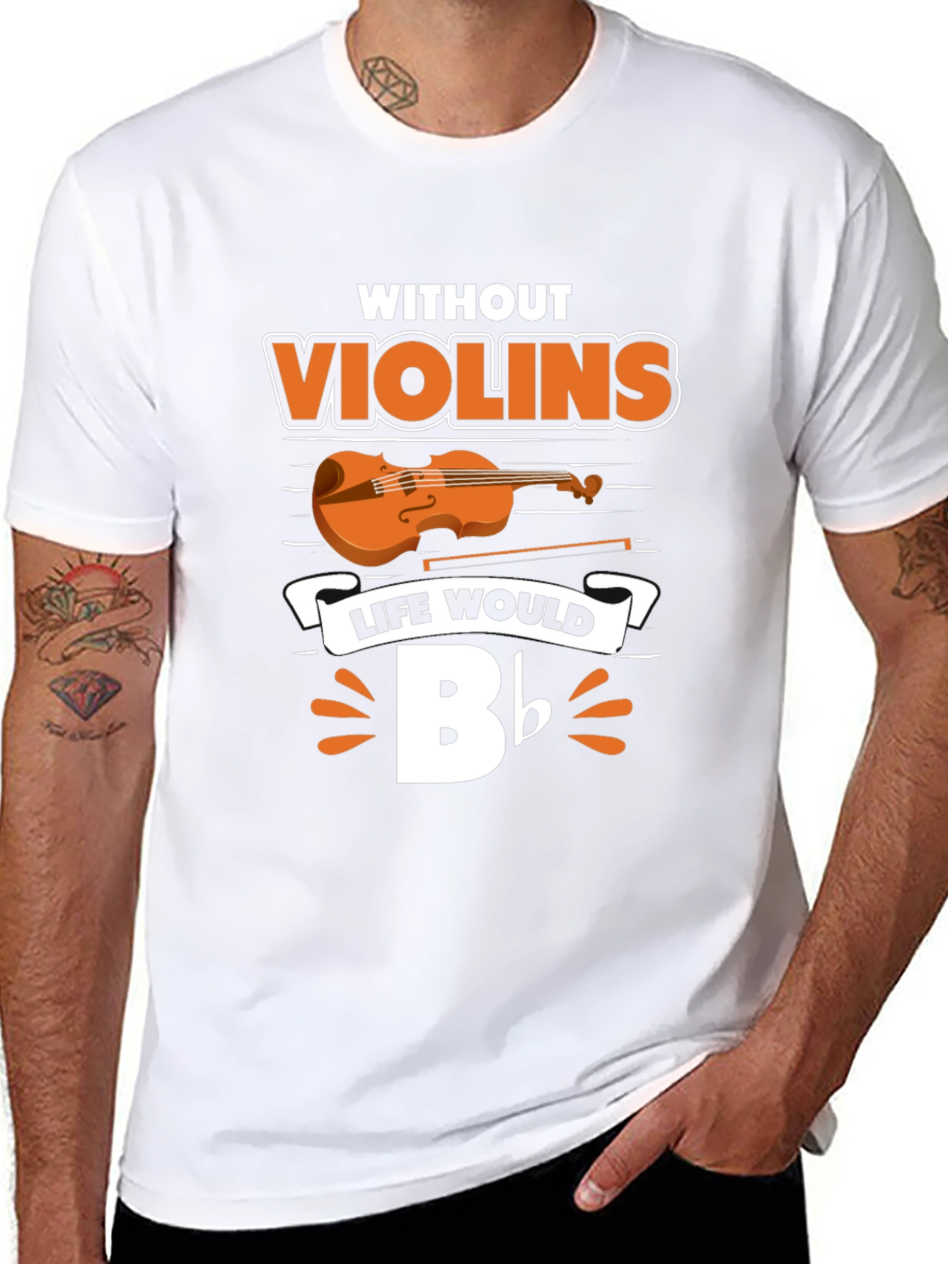 Black Without Violins Life Would Bb T-Shirt view 8