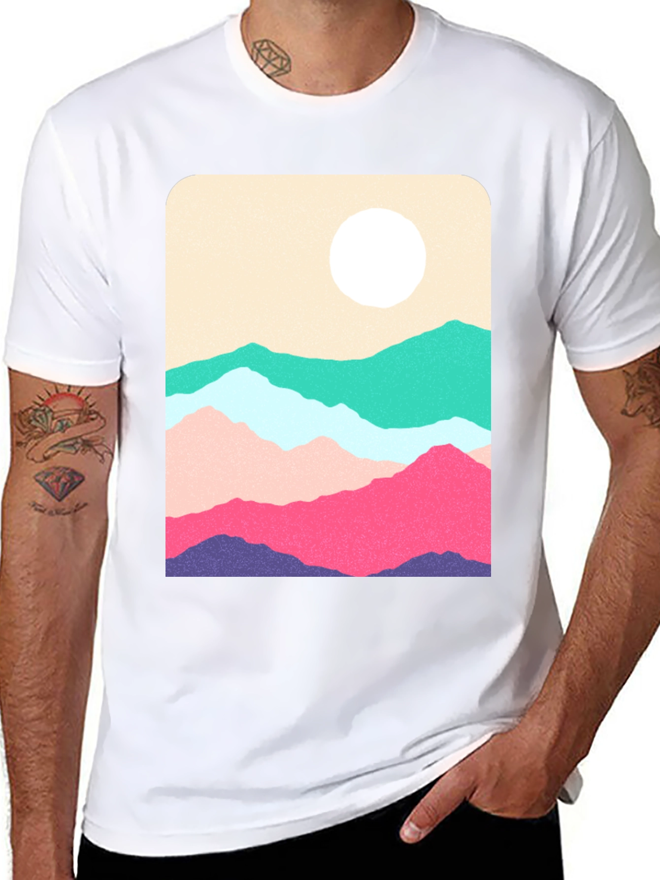 Black Mountainscape Graphic Tee view 8