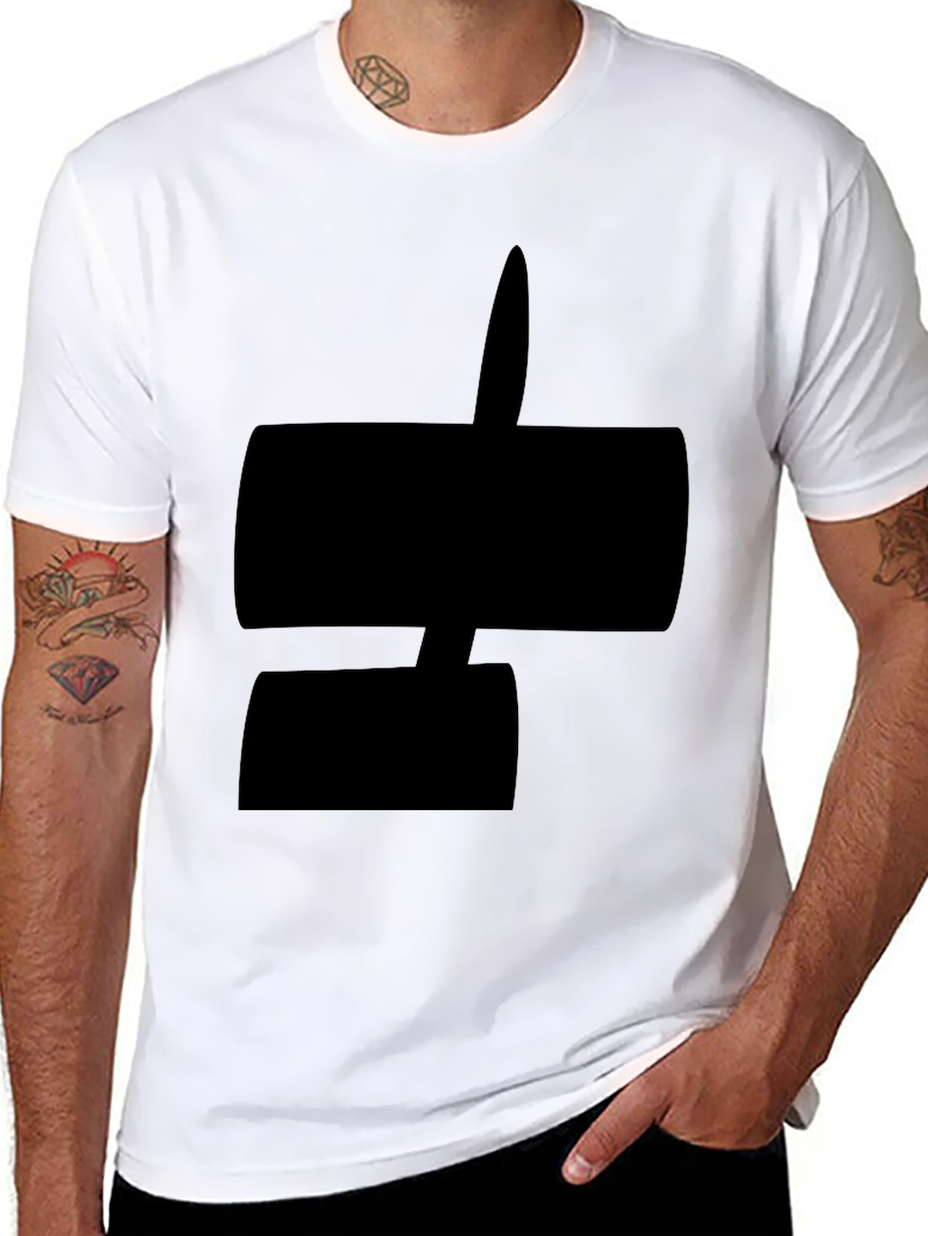 Black Modern Abstract Black Graphic Tee Shirt view 8