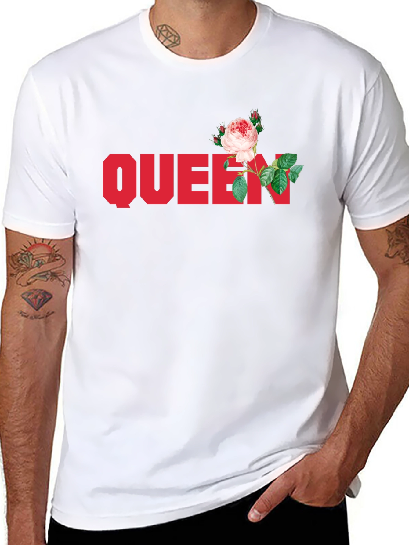 Black Queen Rose Graphic Tee - Stylish Black T-Shirt view 8