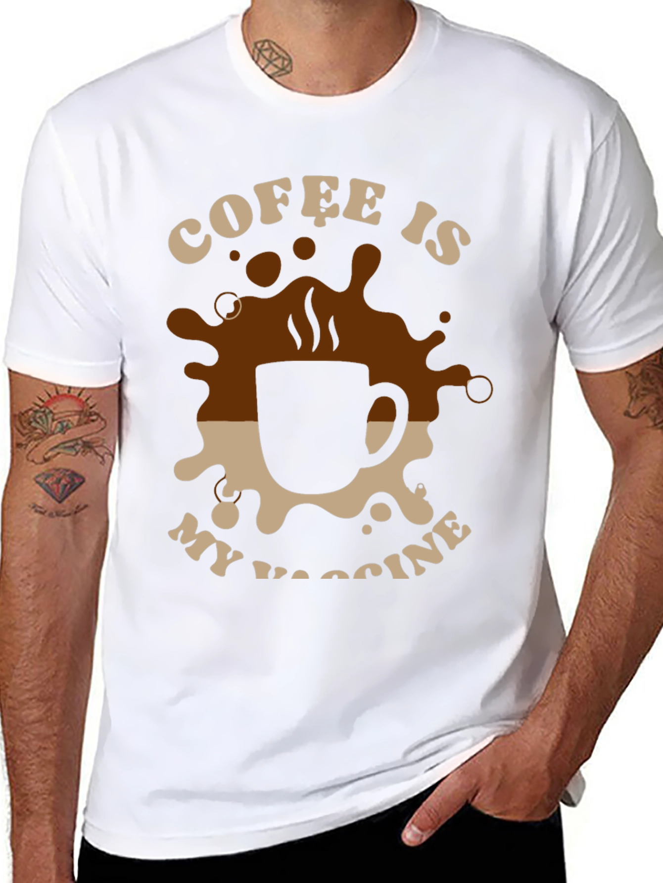 Black Coffee is My Vaccine T-Shirt - Black view 8