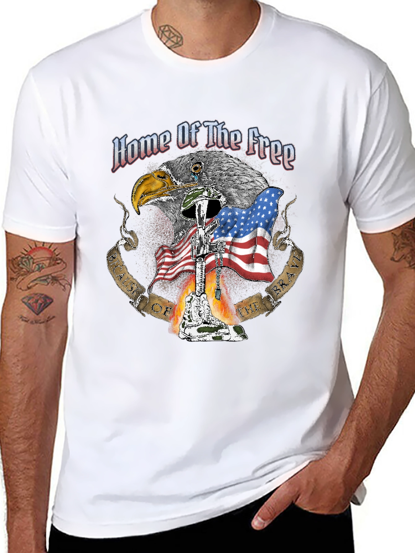 Home Of The Free Patriotic T-Shirt - 8