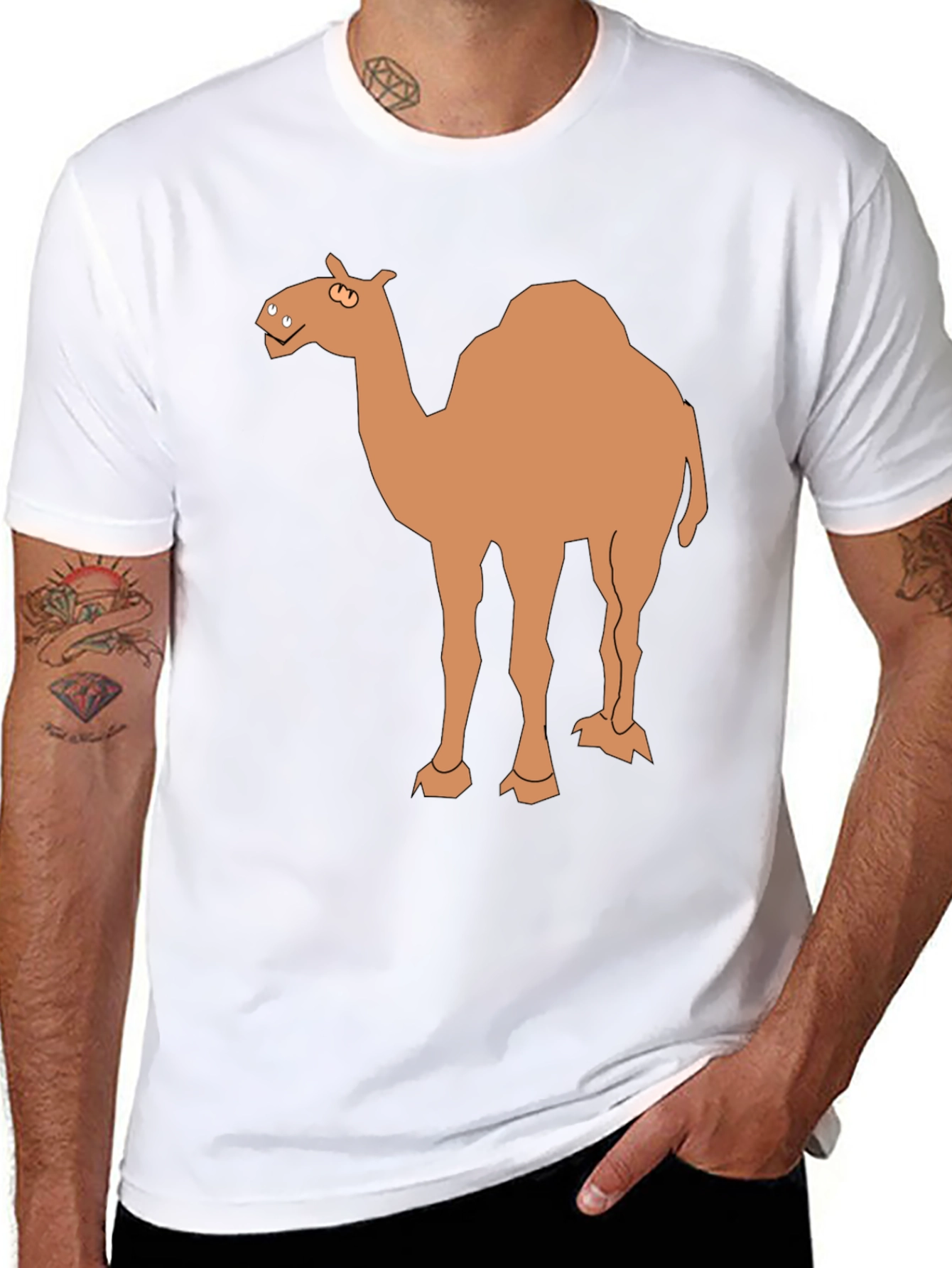 Black Camel Graphic Tee - Black Cotton T-Shirt view 8
