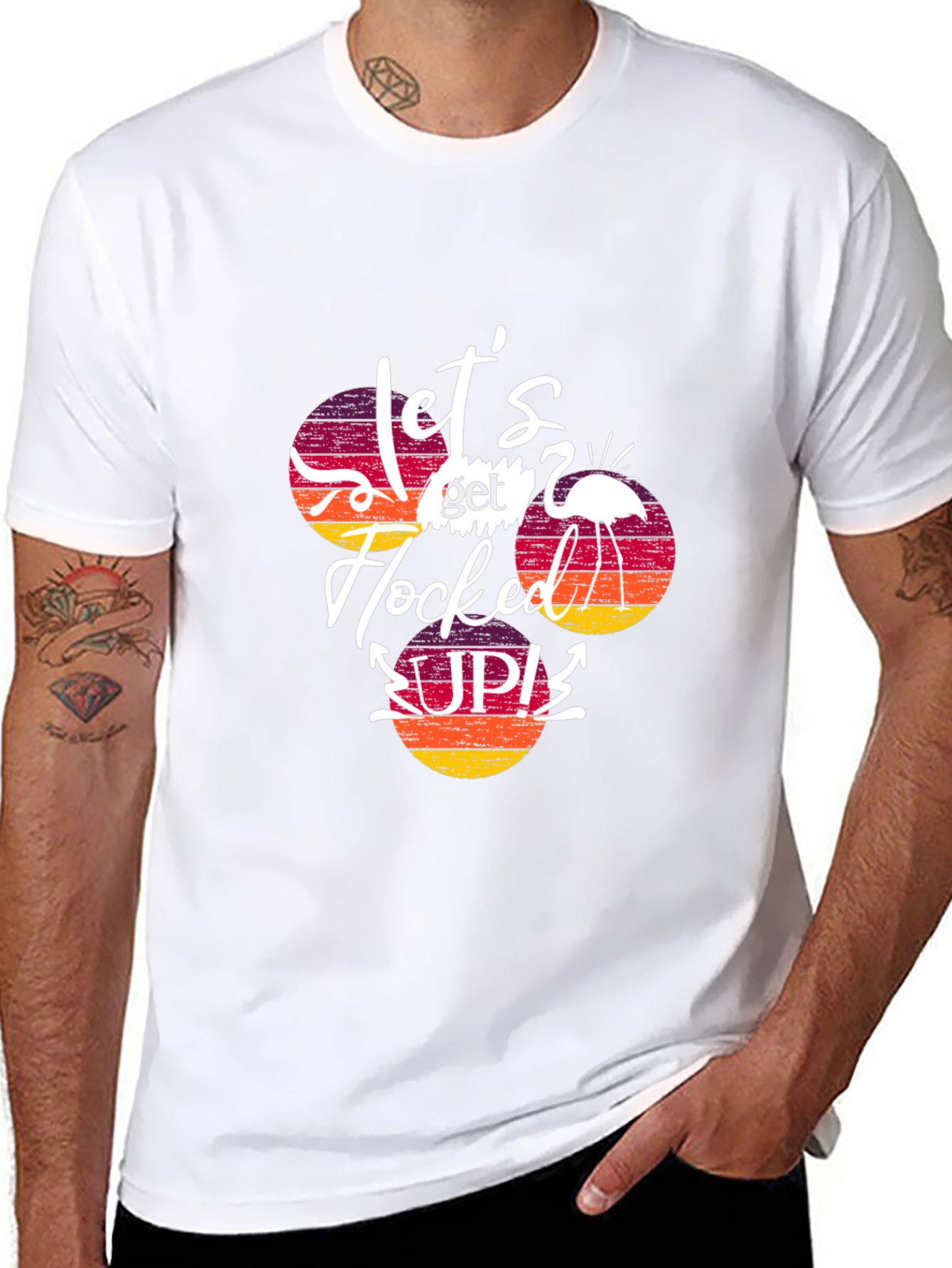 Black Let's Get Flocked Up! T-Shirt view 8