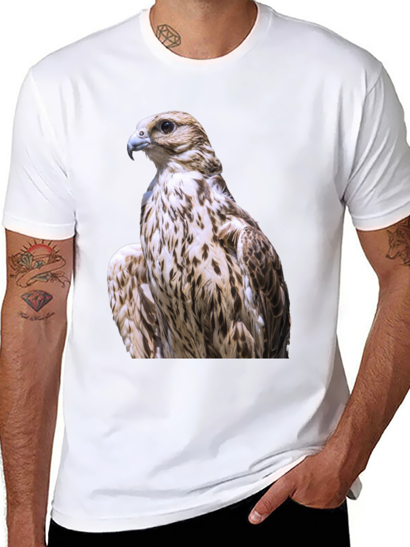 Black Falcon Graphic Tee - Black Cotton Blend view 8