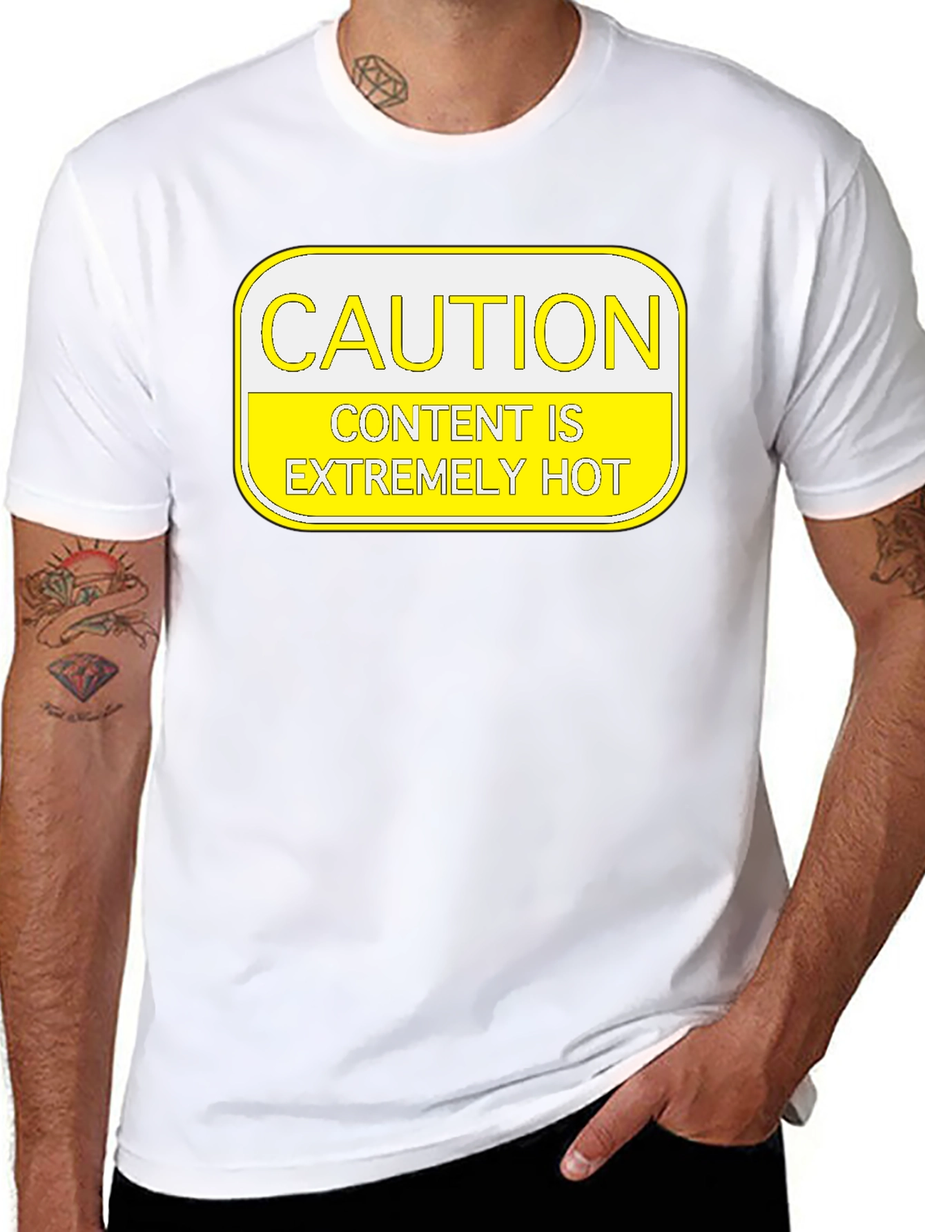 Black Caution: Content Is Extremely Hot T-Shirt view 8