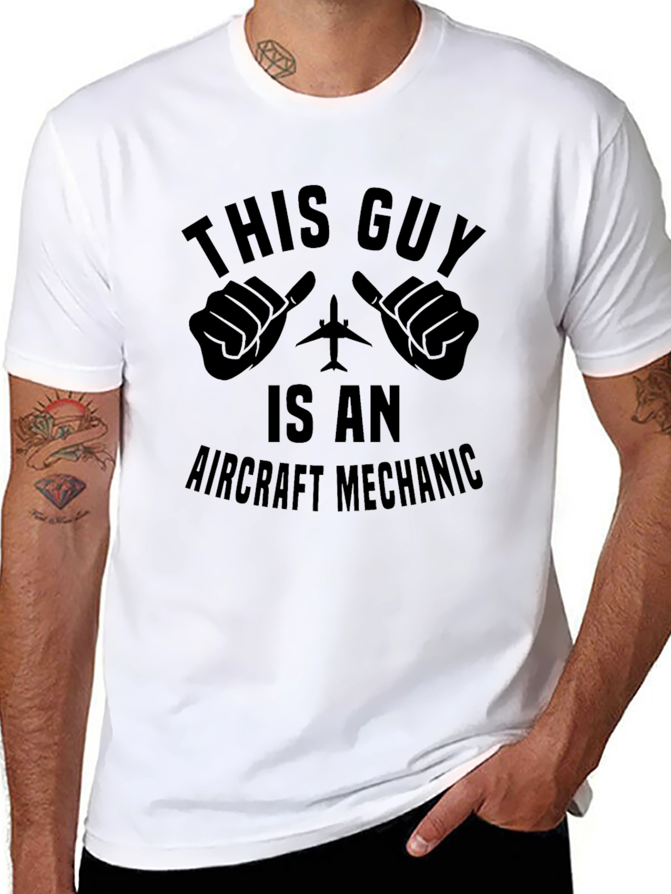 Black Aircraft Mechanic T-Shirt - Funny Gift for Aviation Enthusiasts view 8