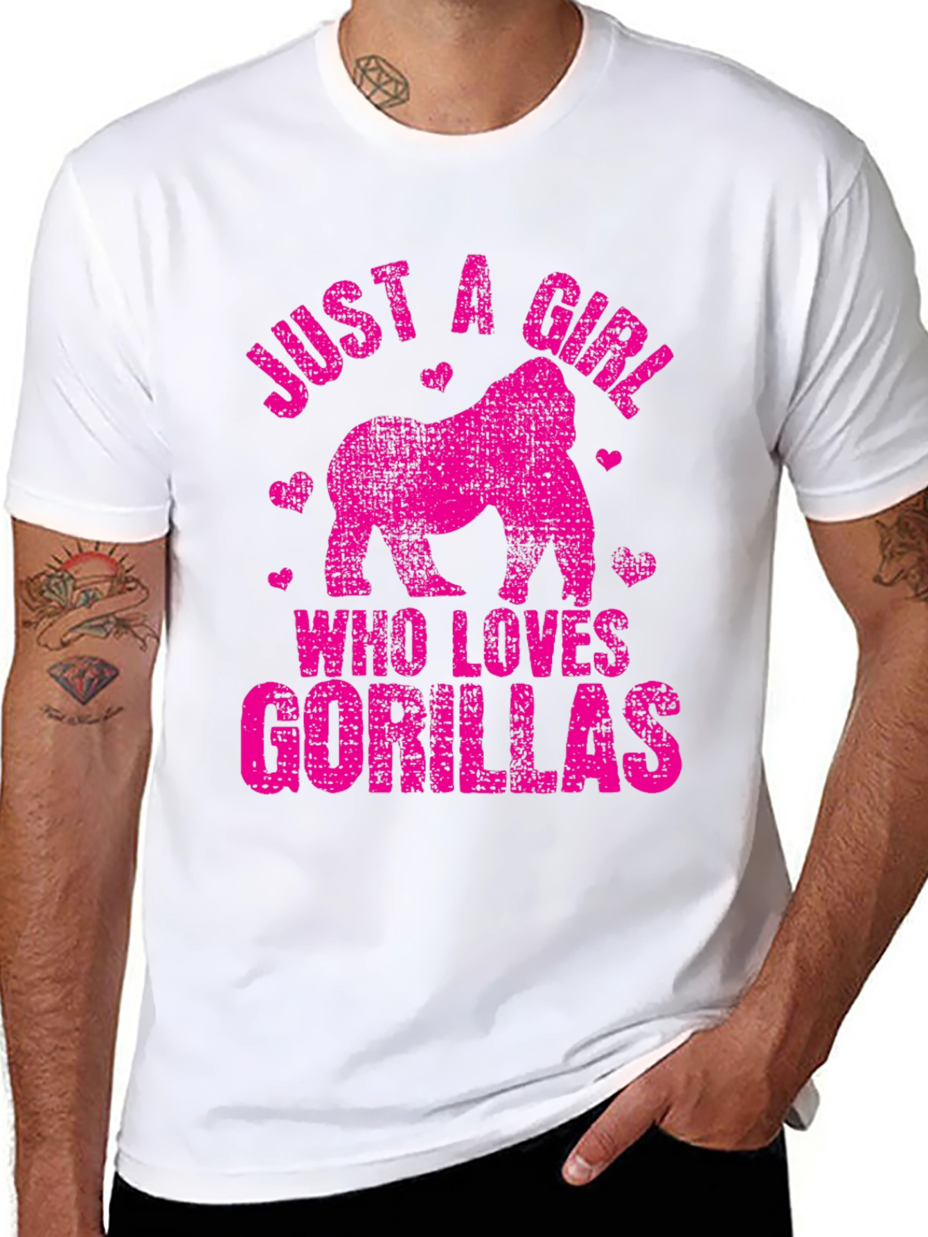 Black Gorilla Lover T-Shirt - Just a Girl Who Loves Gorillas! view 8