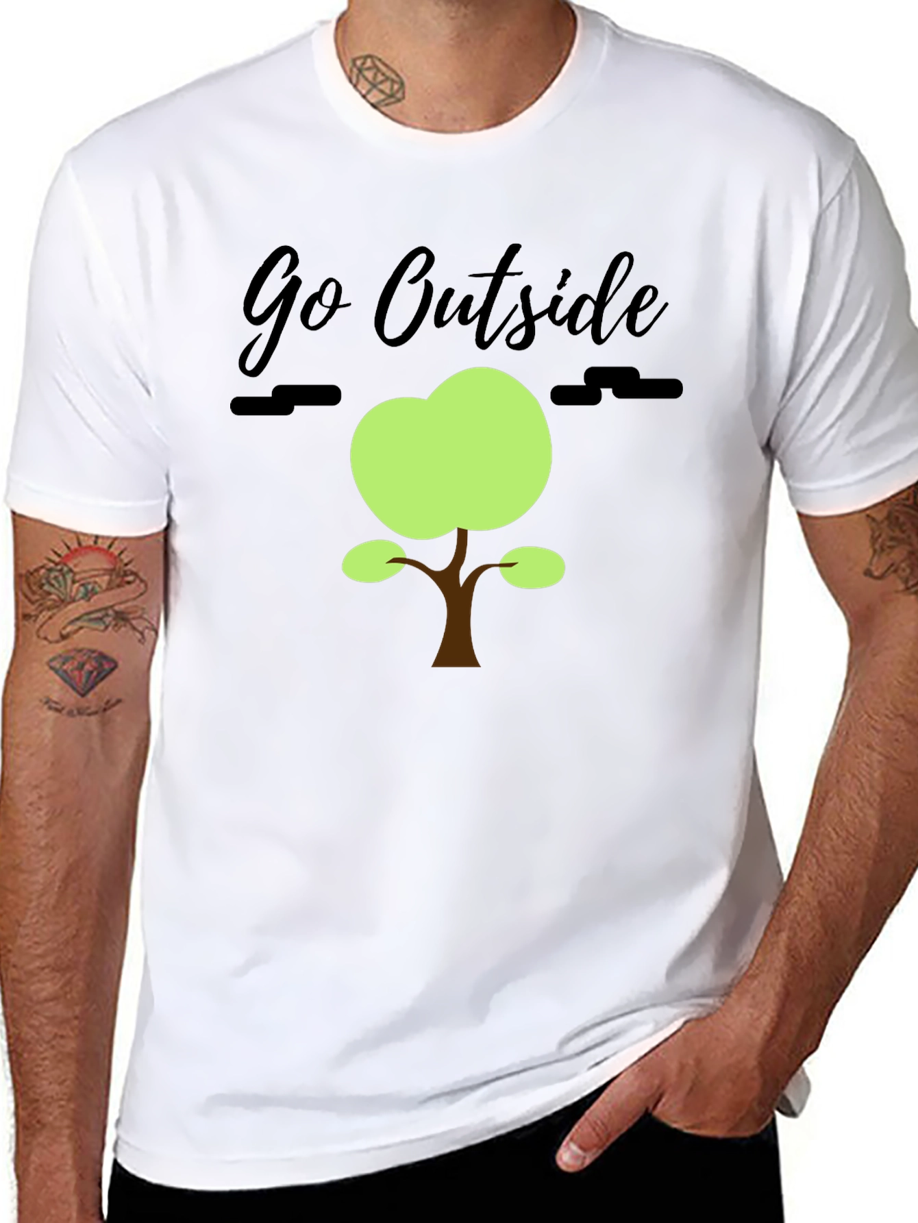 Black Go Outside Graphic Tee - Nature Inspired T-Shirt view 8