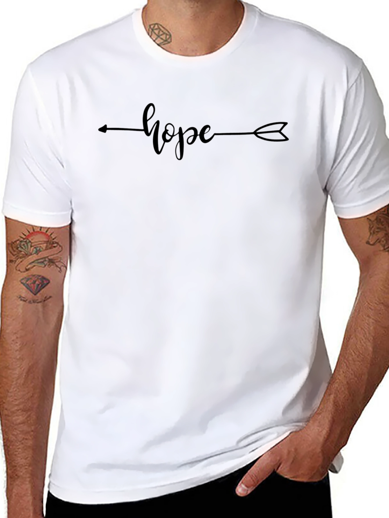 Black Hope Arrow Graphic T-Shirt - Unisex Casual Tee view 8