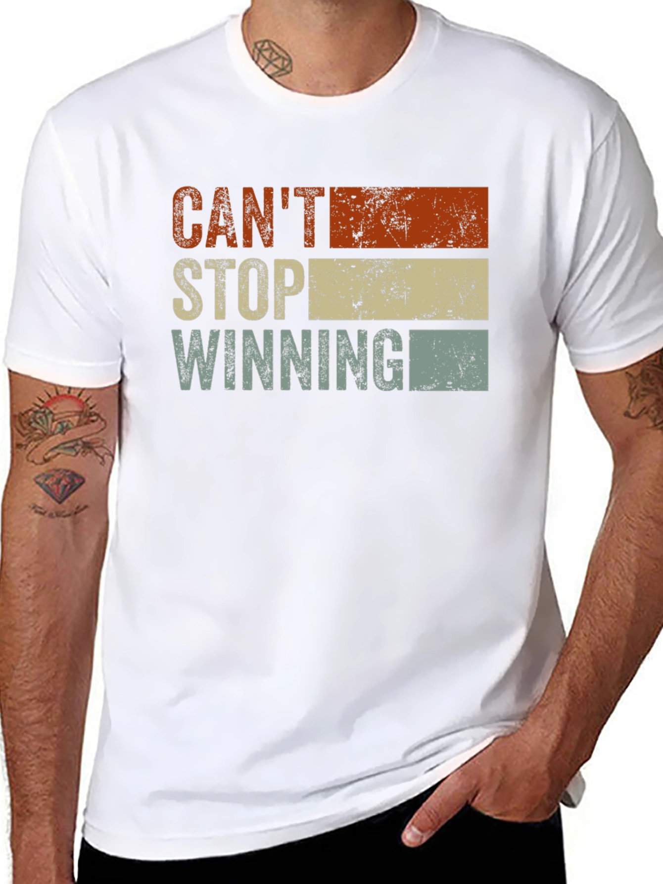 Black Can't Stop Winning Vintage Graphic T-Shirt view 8