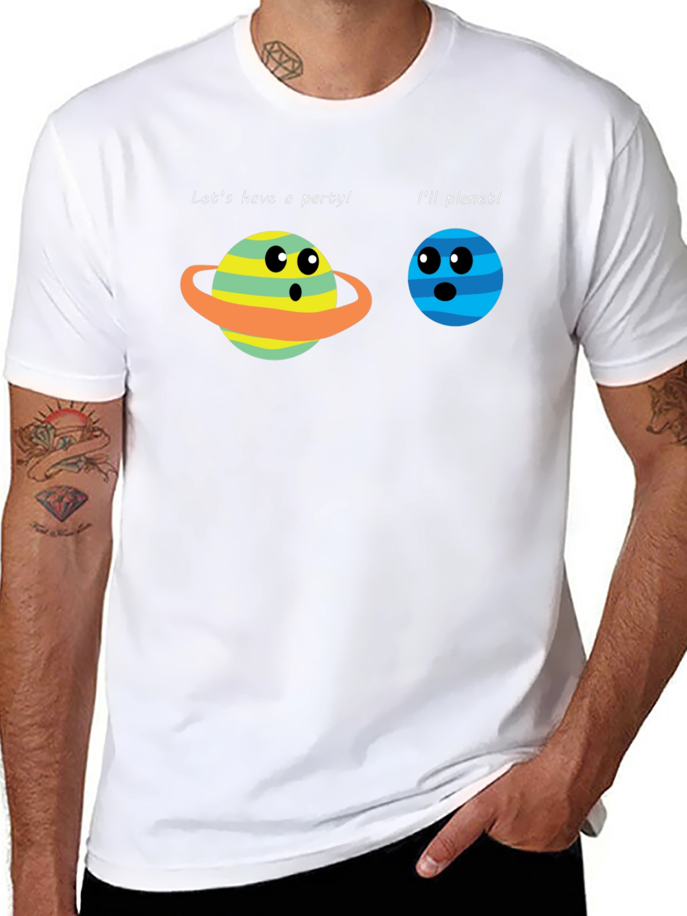 Black Funny Planet Party T-Shirt view 8