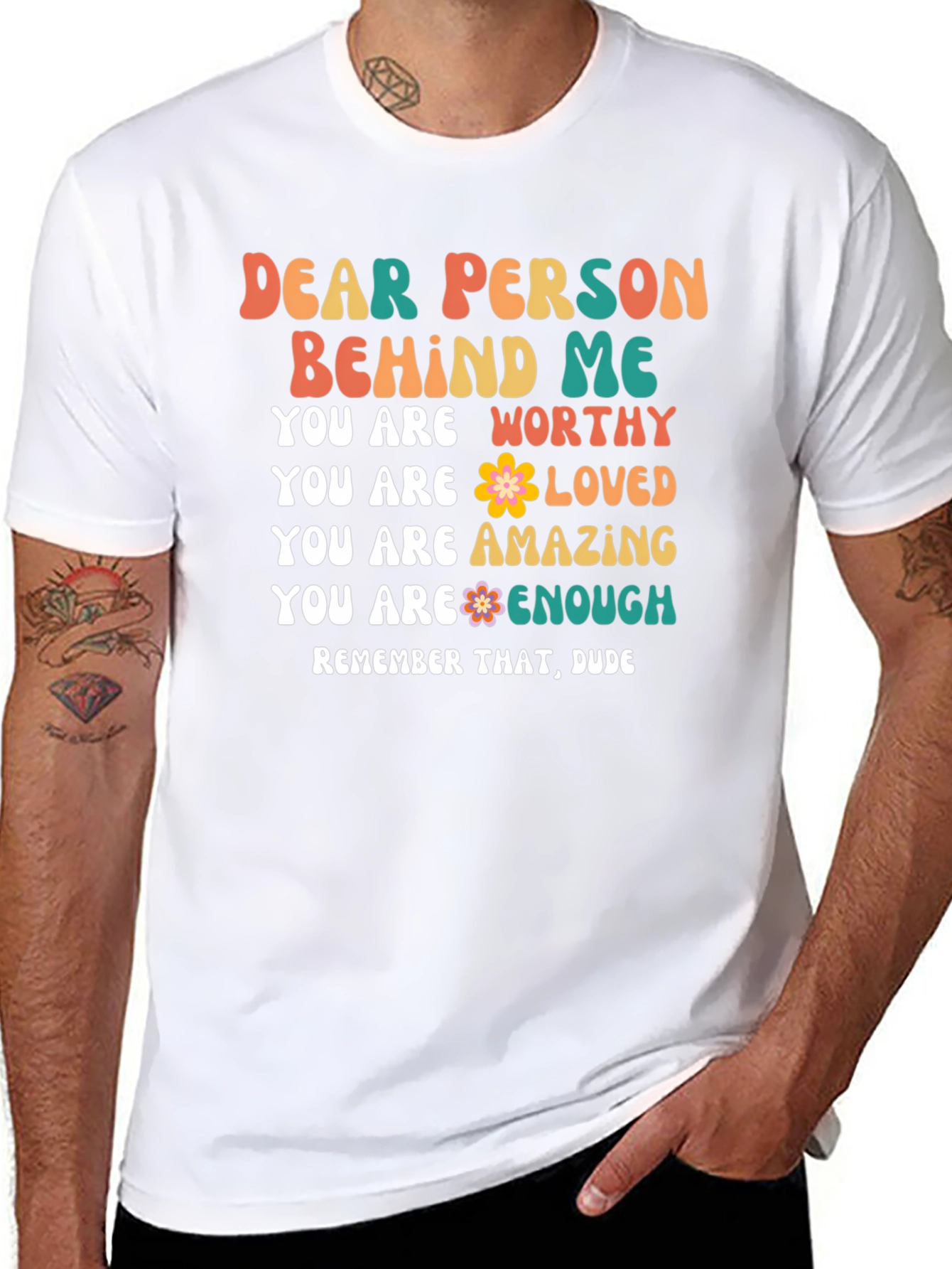 Black Dear Person Behind Me Graphic T-Shirt view 8