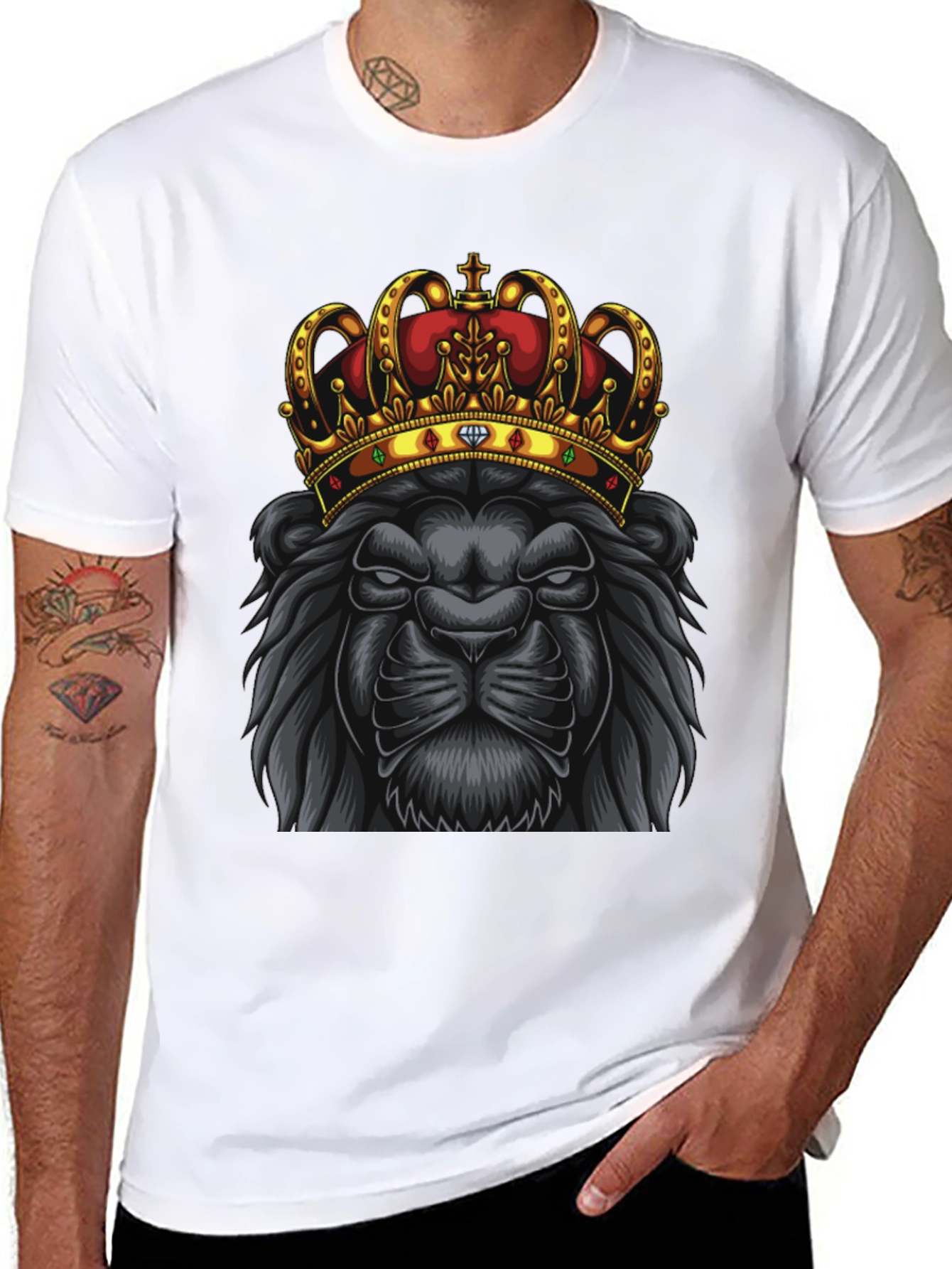 Black Lion King Graphic Tee - Black view 8
