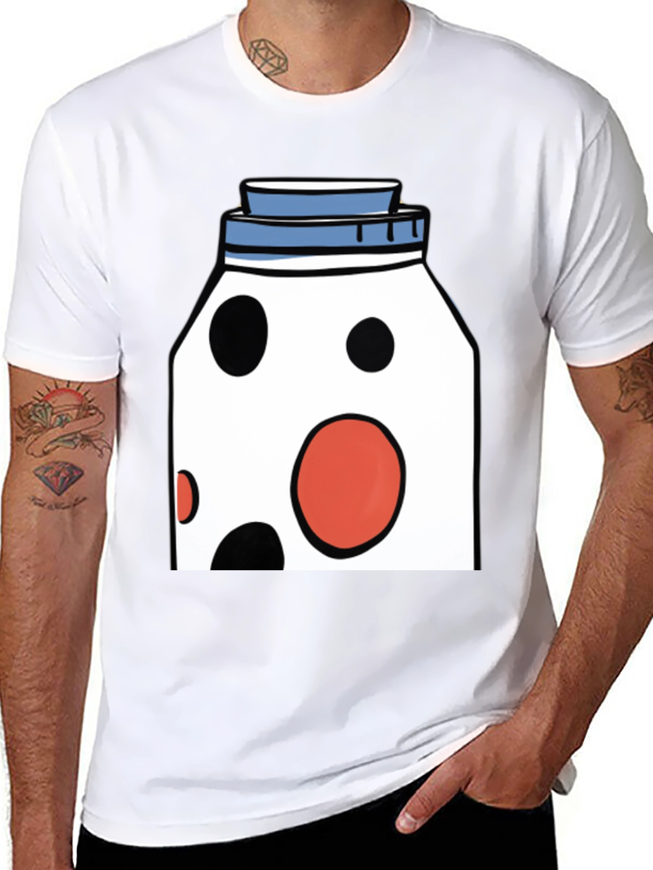 Black Funky Polka Dot Jar Graphic T-Shirt view 8
