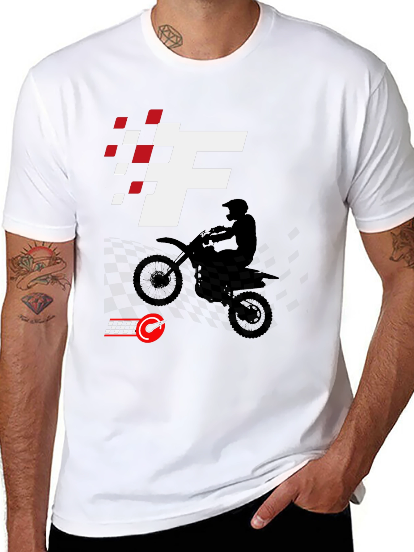 Black Motocross Rider Graphic Tee - Race Ready Style view 8