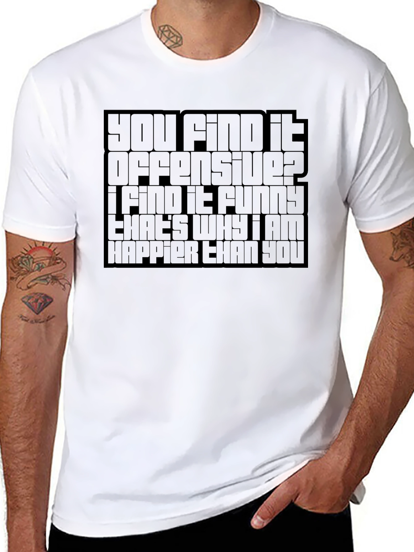 Black Offensive Humor Graphic T-Shirt view 8