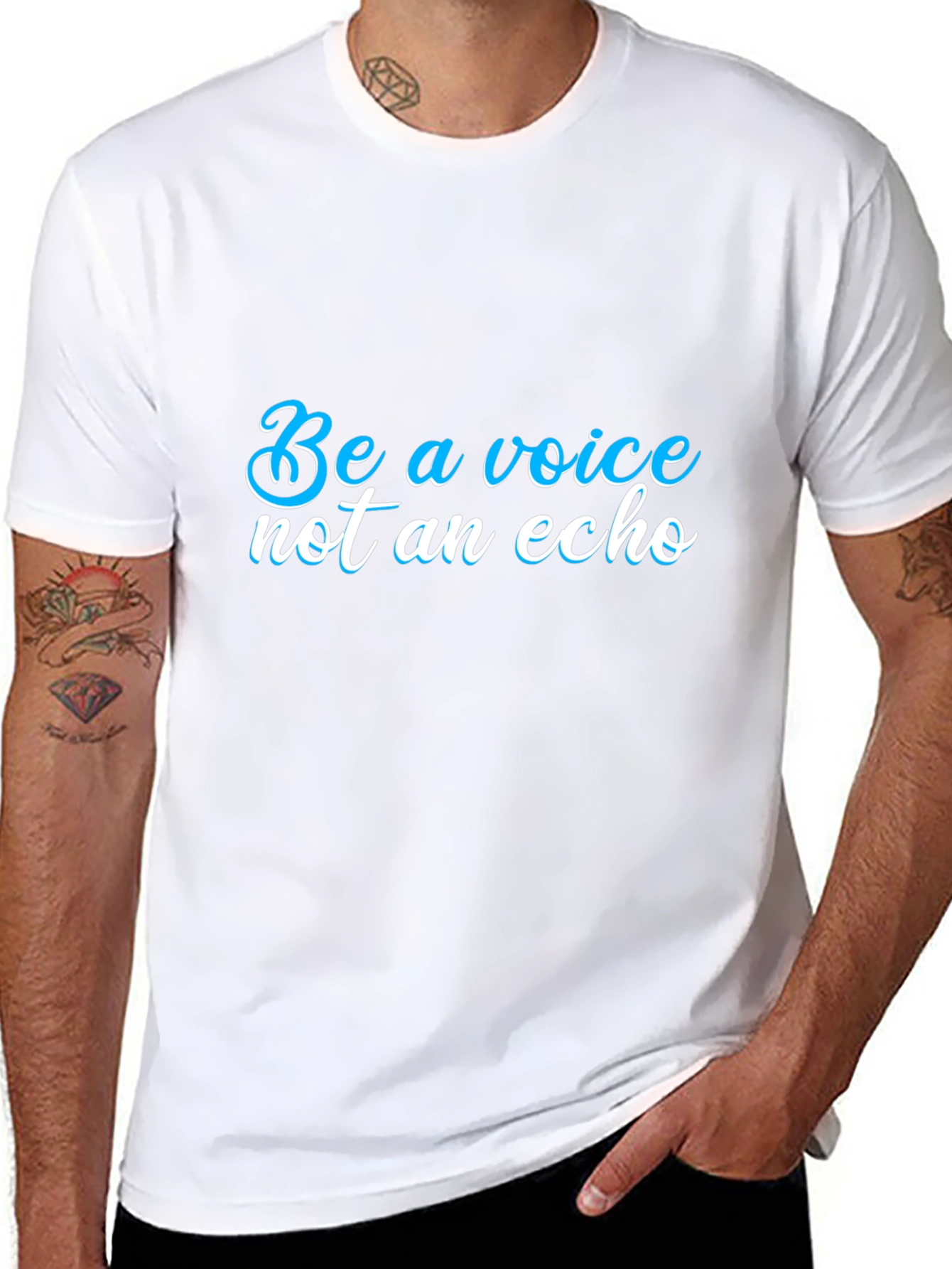 Black Be a Voice T-Shirt - Motivational Statement view 8