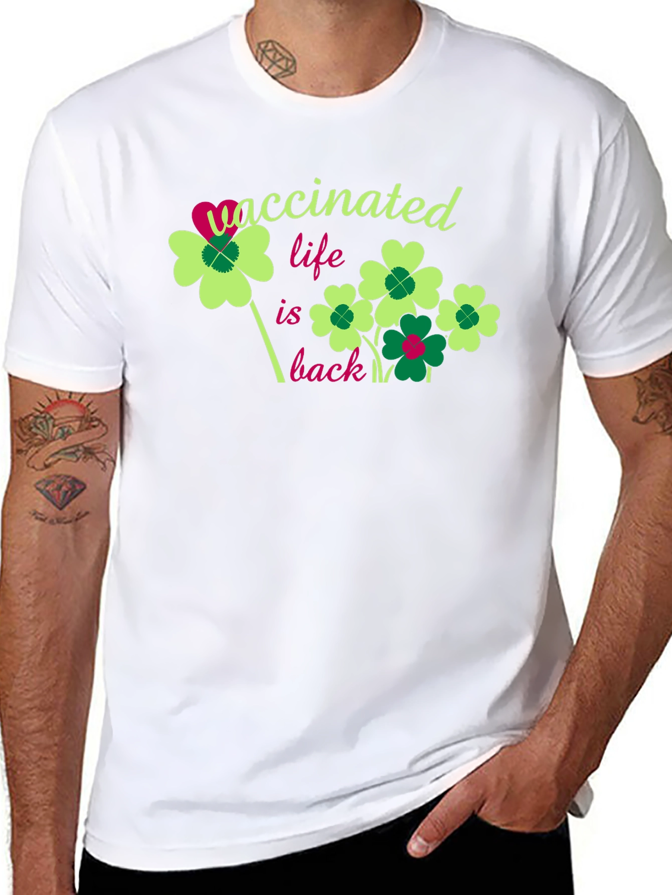 Black Vaccinated Life is Back T-Shirt view 8