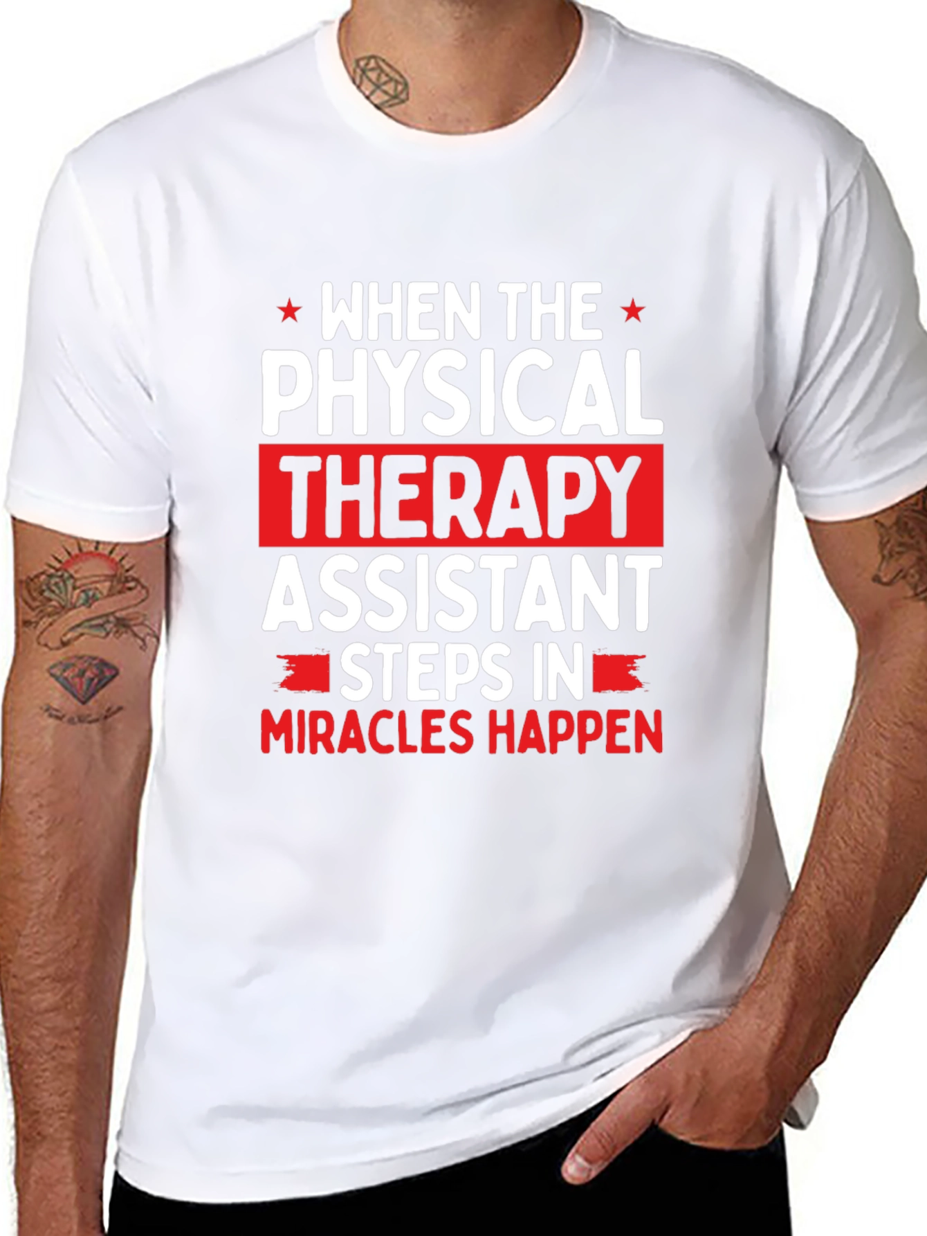 Black Physical Therapy Assistant Graphic T-Shirt view 8
