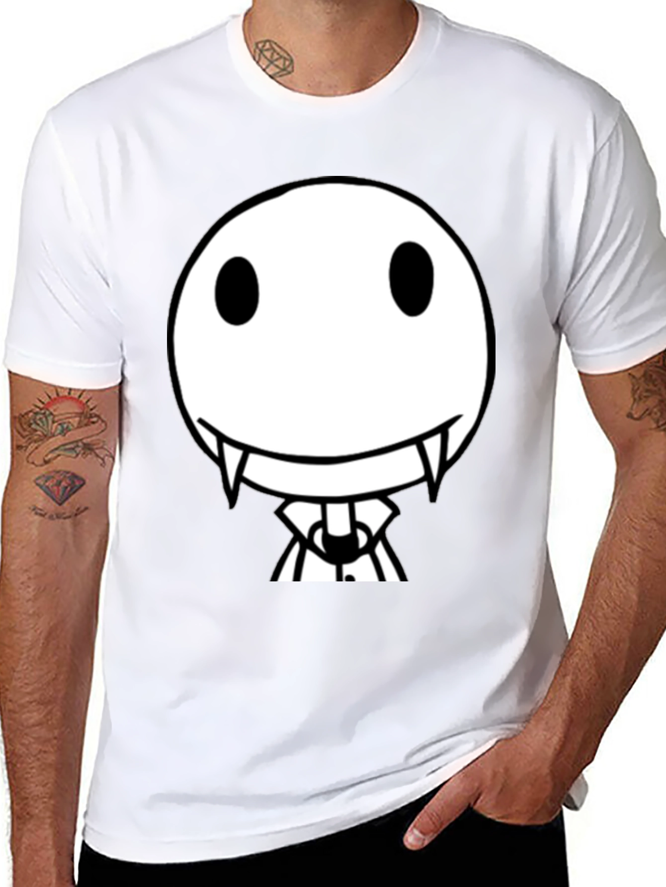 Black Spooky Smile Black T-Shirt view 8