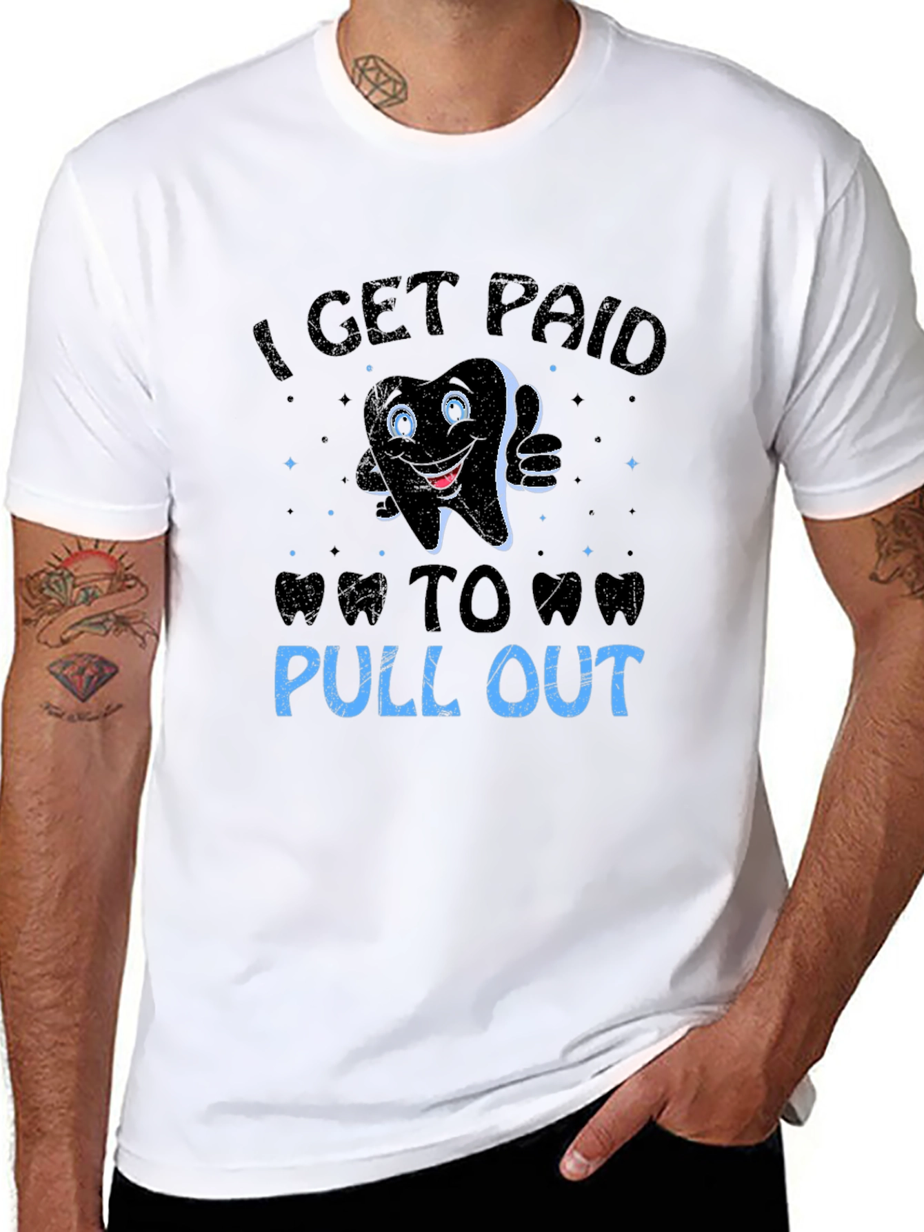 Black Funny Dentist T-Shirt: I Get Paid To Pull Out view 8