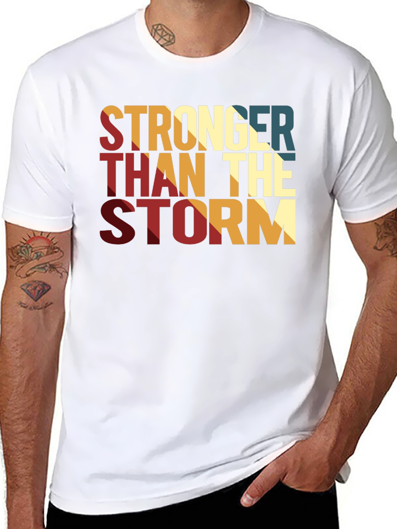 Black Stronger Than The Storm Graphic Print Tee view 8