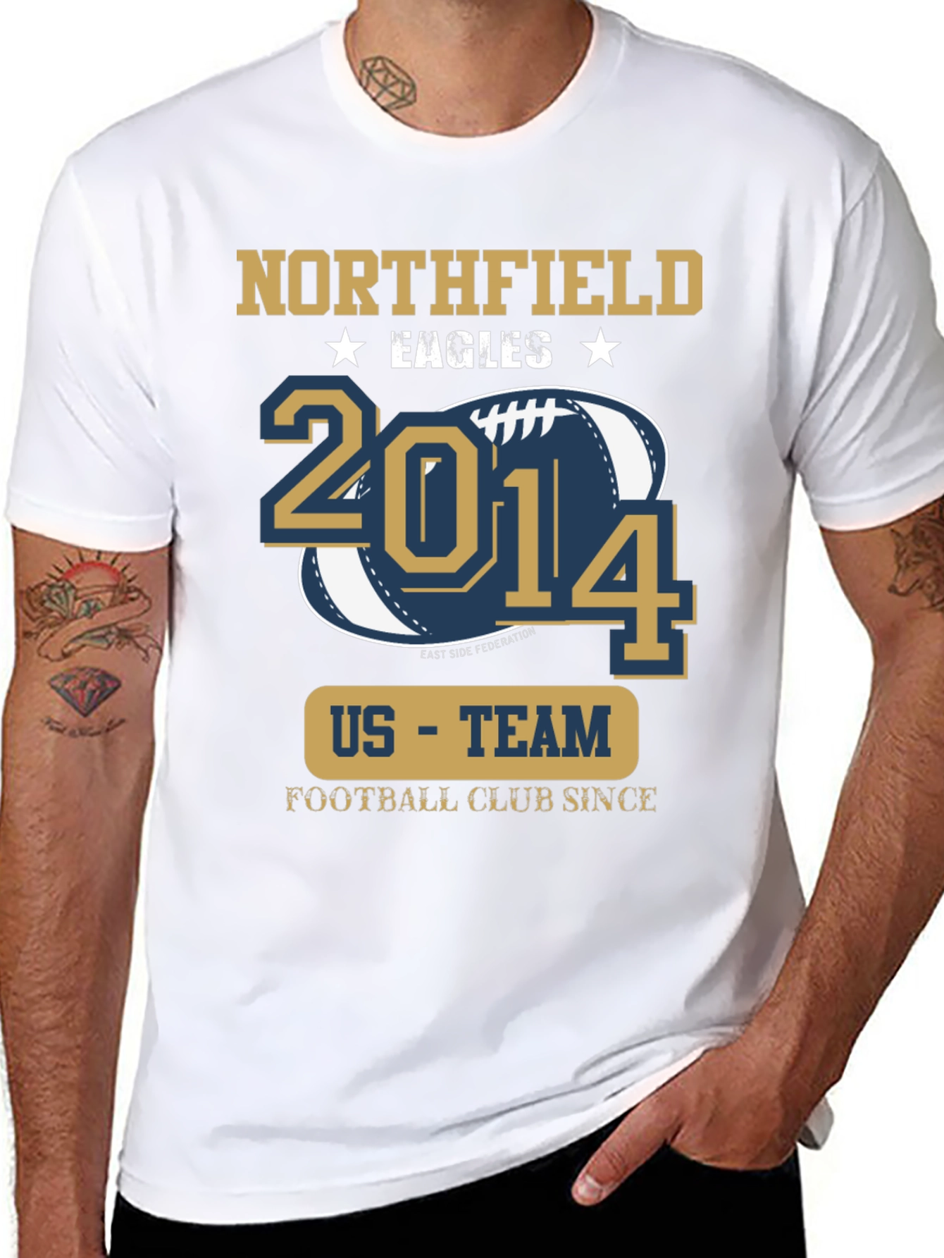 Black Northfield Eagles Football T-Shirt view 8
