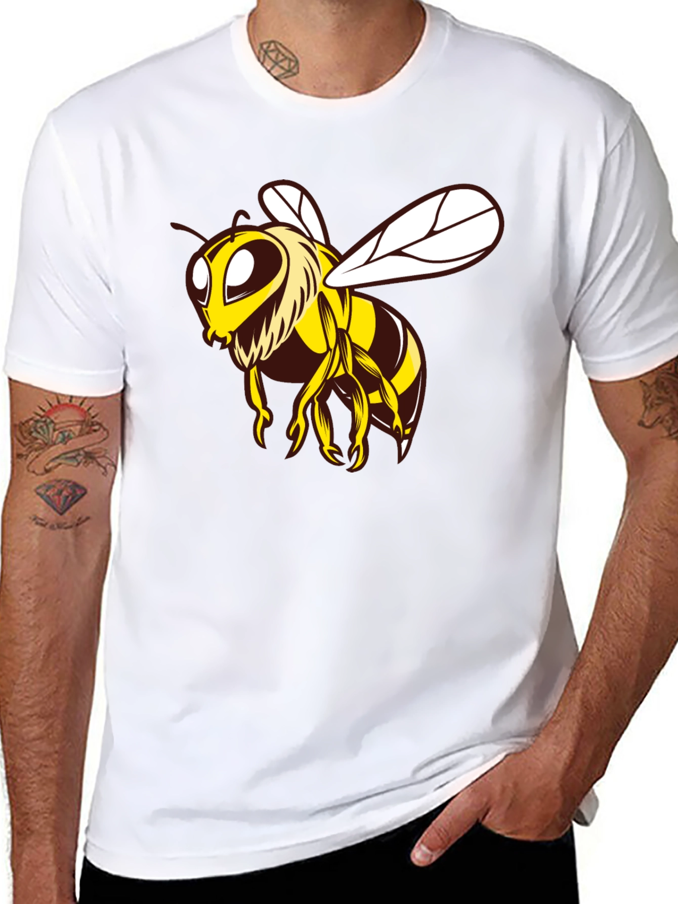 Black Bee Graphic Black T-Shirt view 8