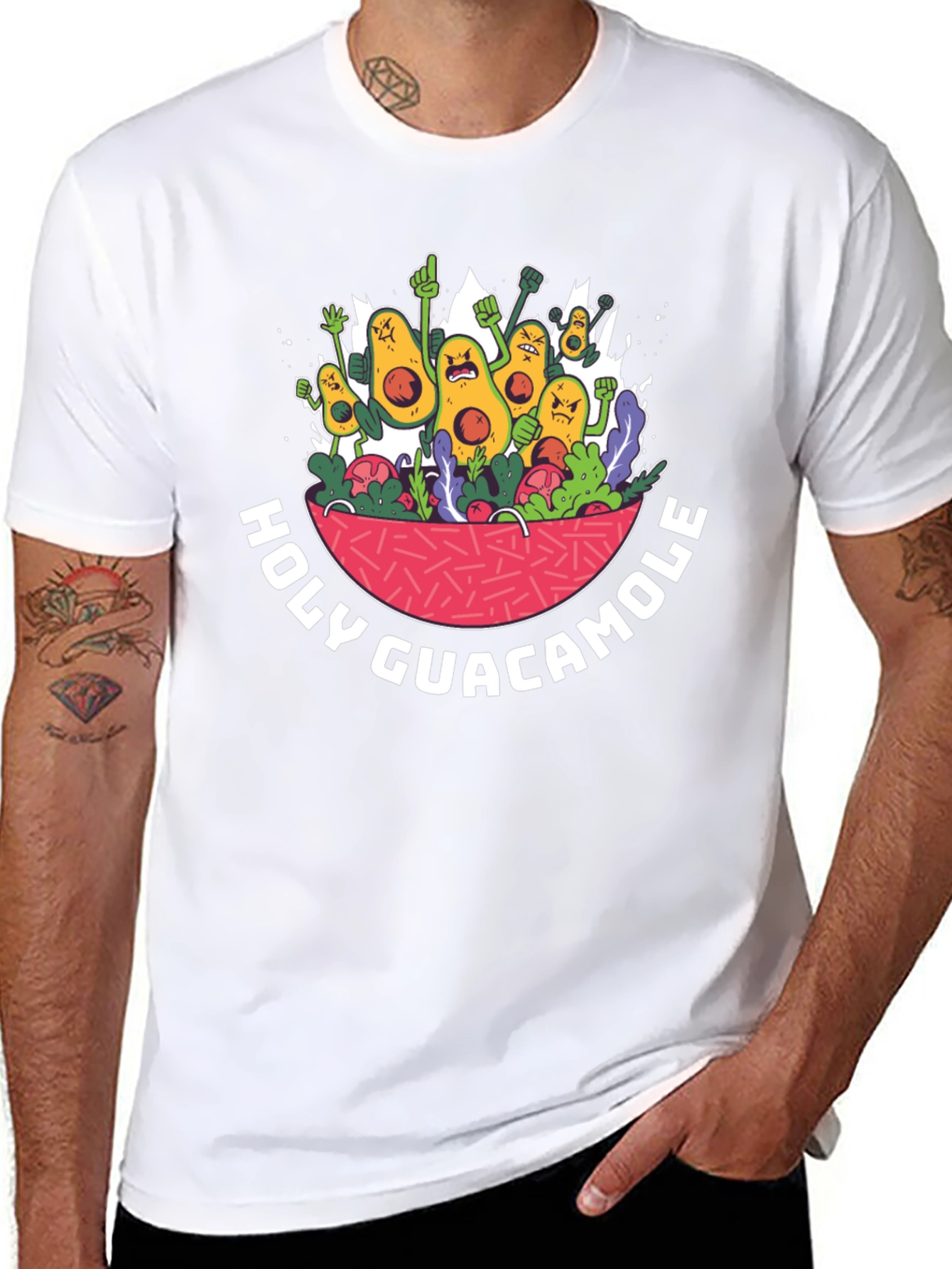 Black Holy Guacamole T-Shirt Funny Avocado Graphic Tee view 8