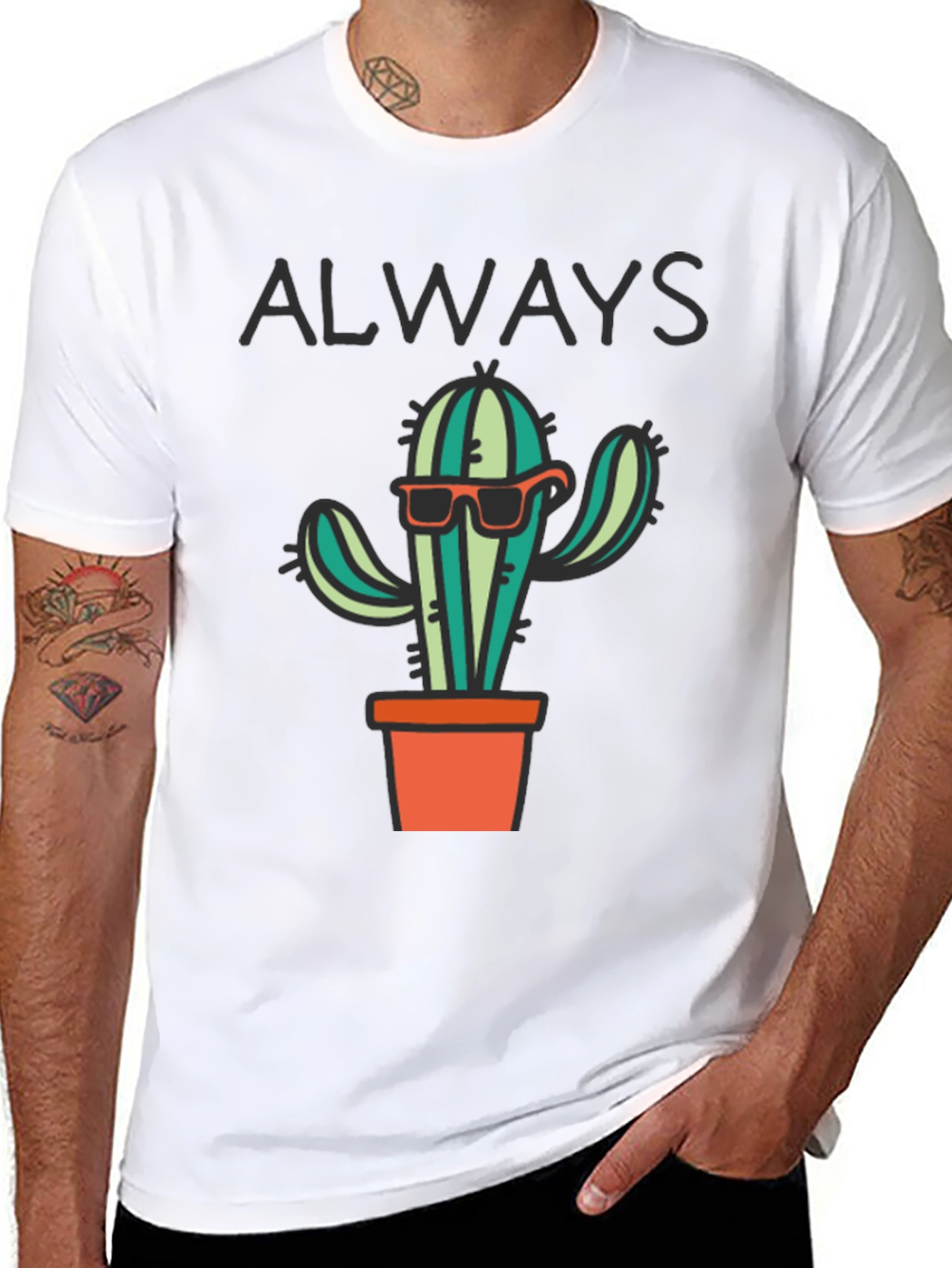 Black Cool Cactus T-Shirt view 8