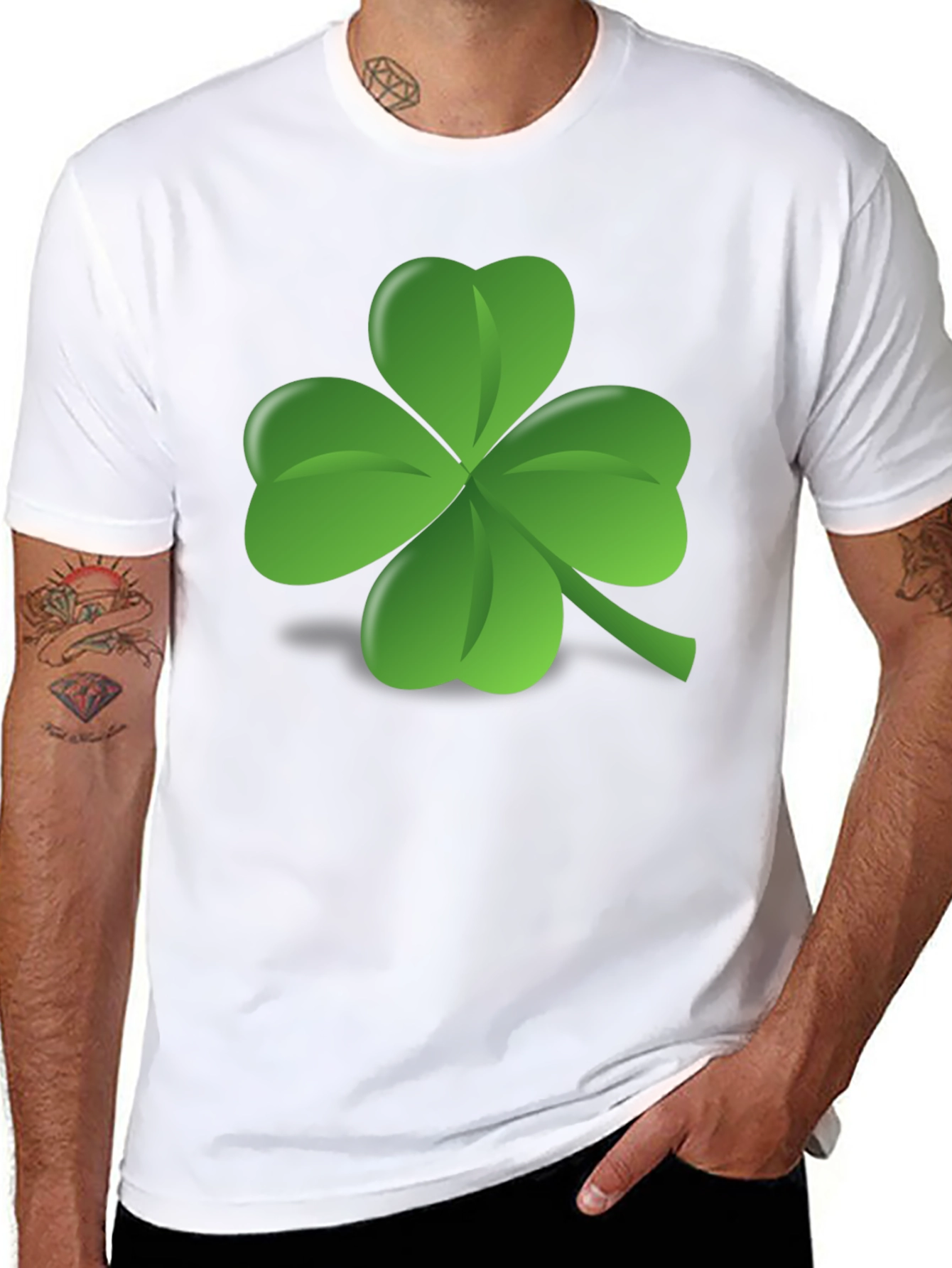 Black Lucky Clover Black T-Shirt view 8