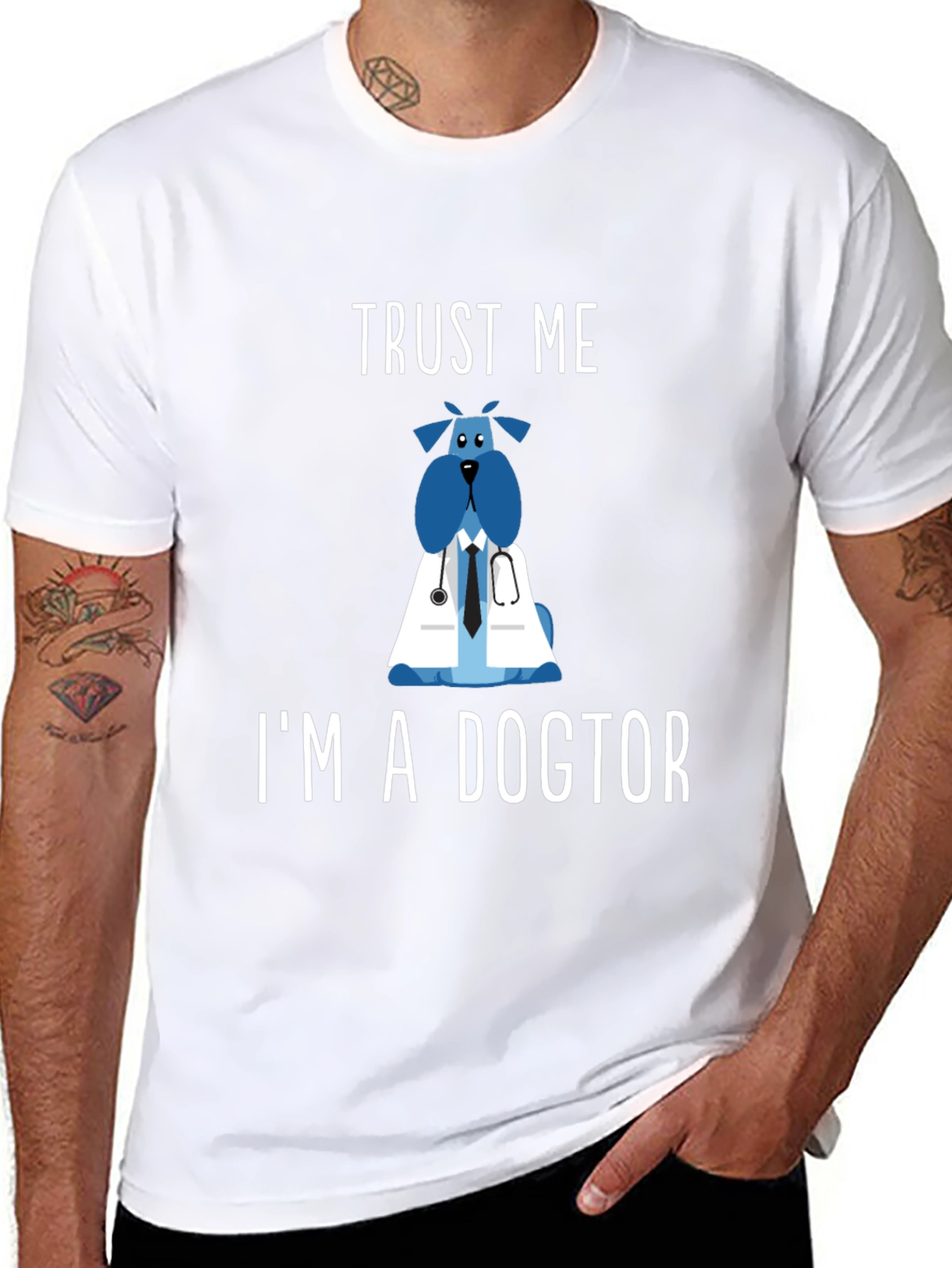 Black Trust Me I'm a Dogtor T-Shirt view 8