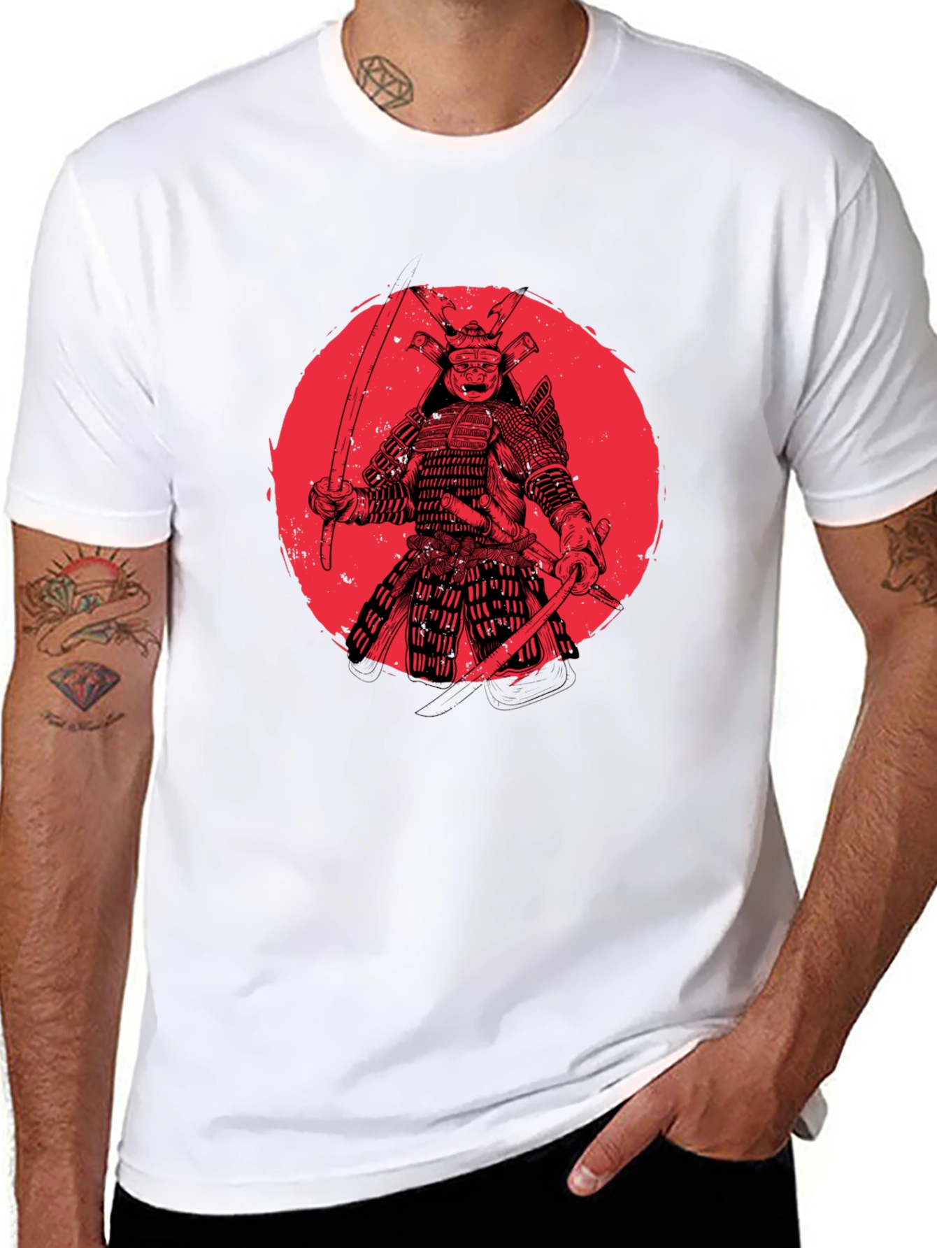Black Samurai Warrior Graphic T-Shirt - Black view 8