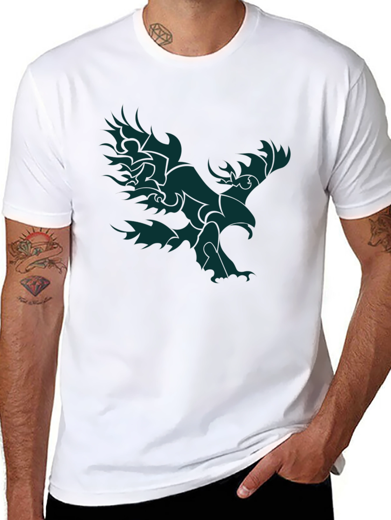 Black Black Eagle Graphic Tee - Men's Stylish Casual Top view 8