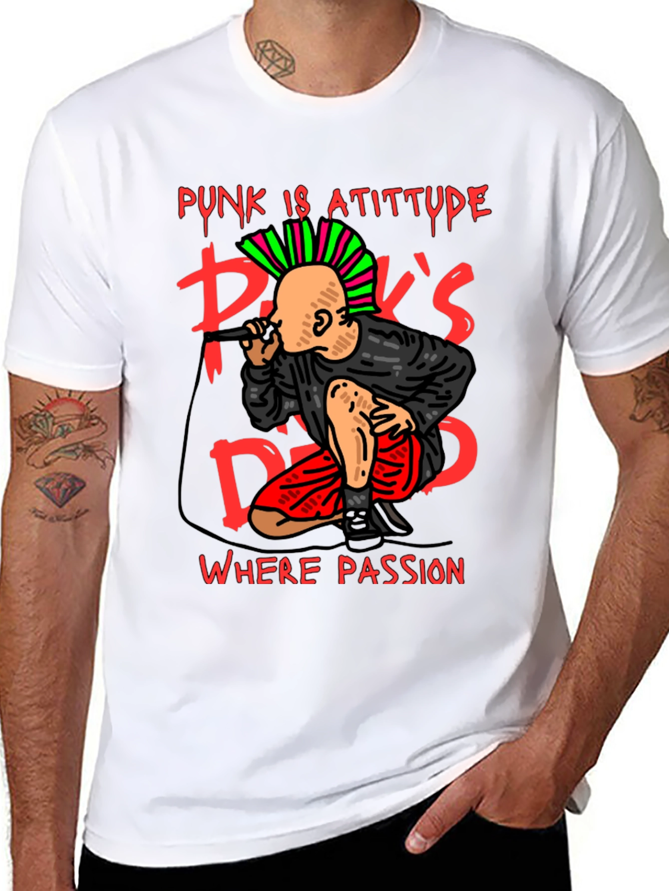Black Punk Is Attitude Graphic Tee view 8