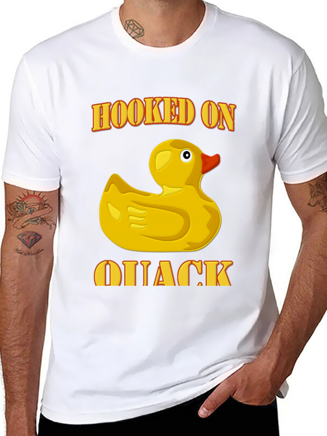 Black Hooked On Quack T-Shirt view 8