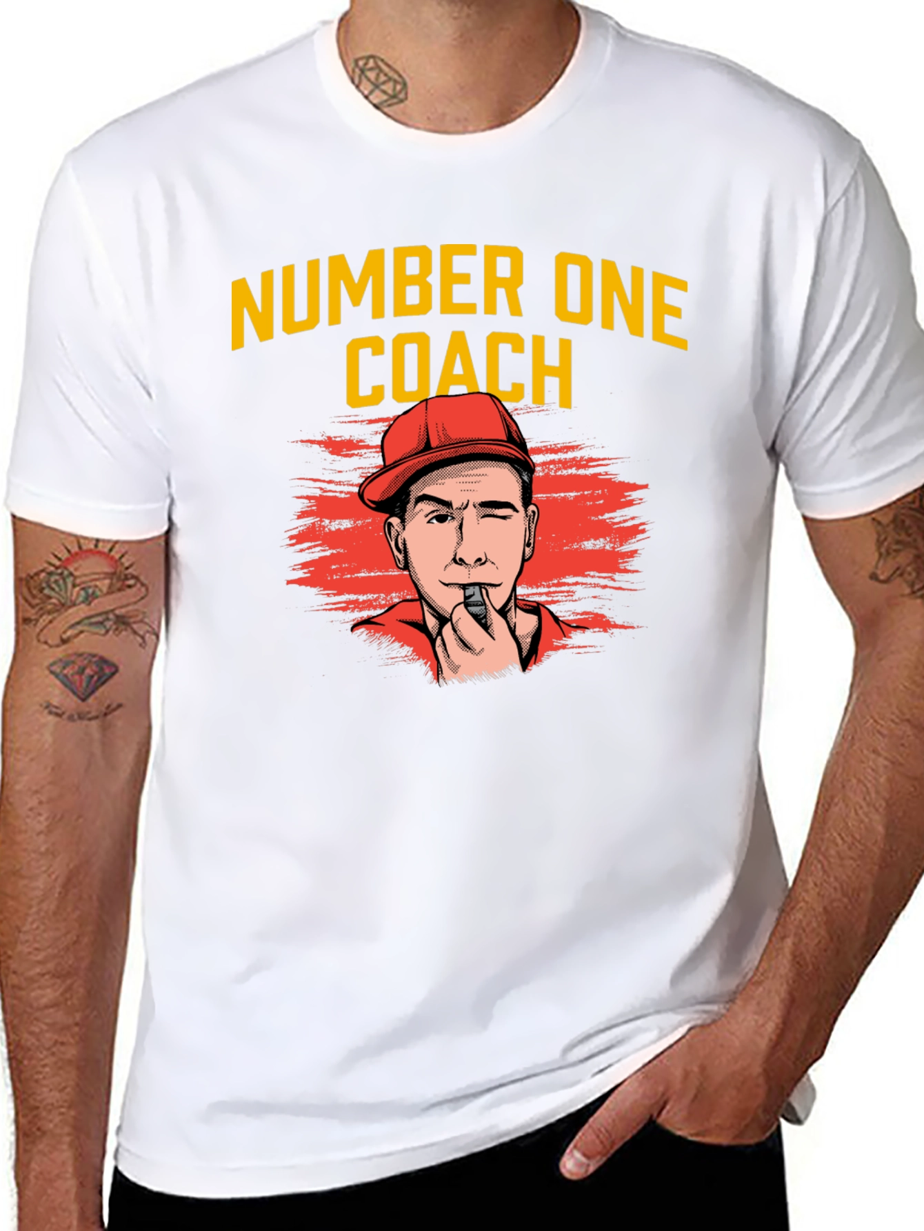 Black Number One Coach T-Shirt - Sports Fan Apparel view 8