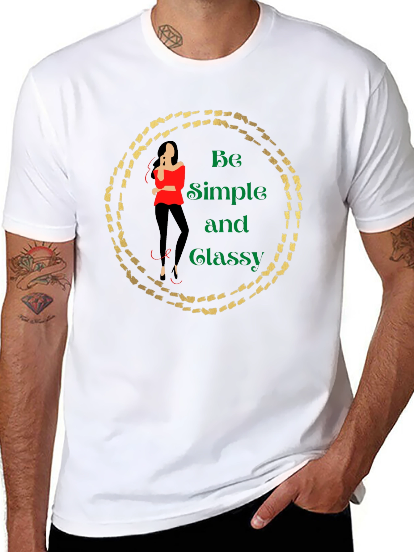 Black Be Simple and Classy Black Graphic Tee view 8