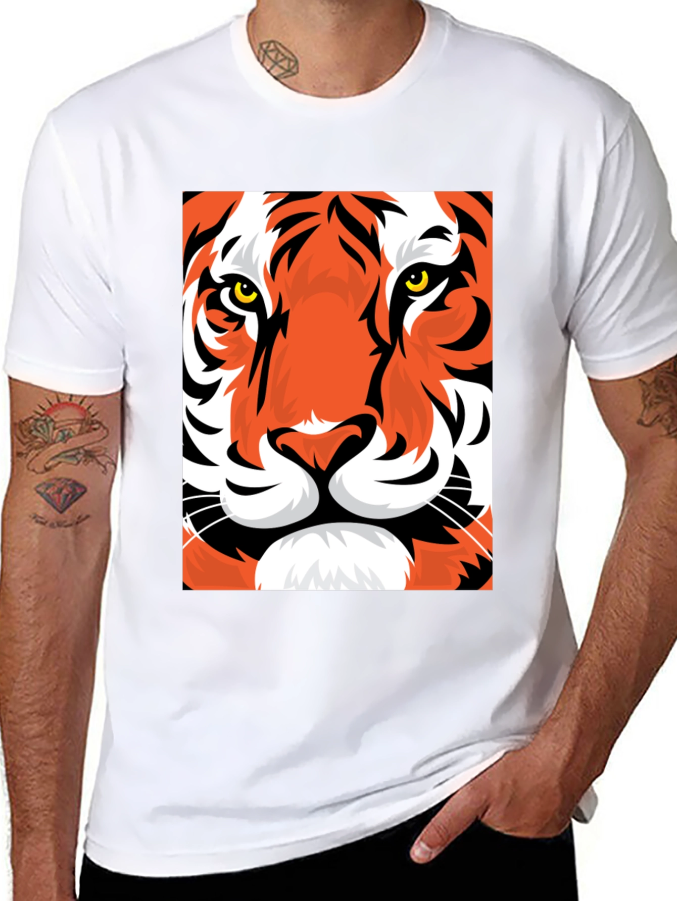 Black Tiger Graphic Tee - Bold Animal Print T-Shirt view 8