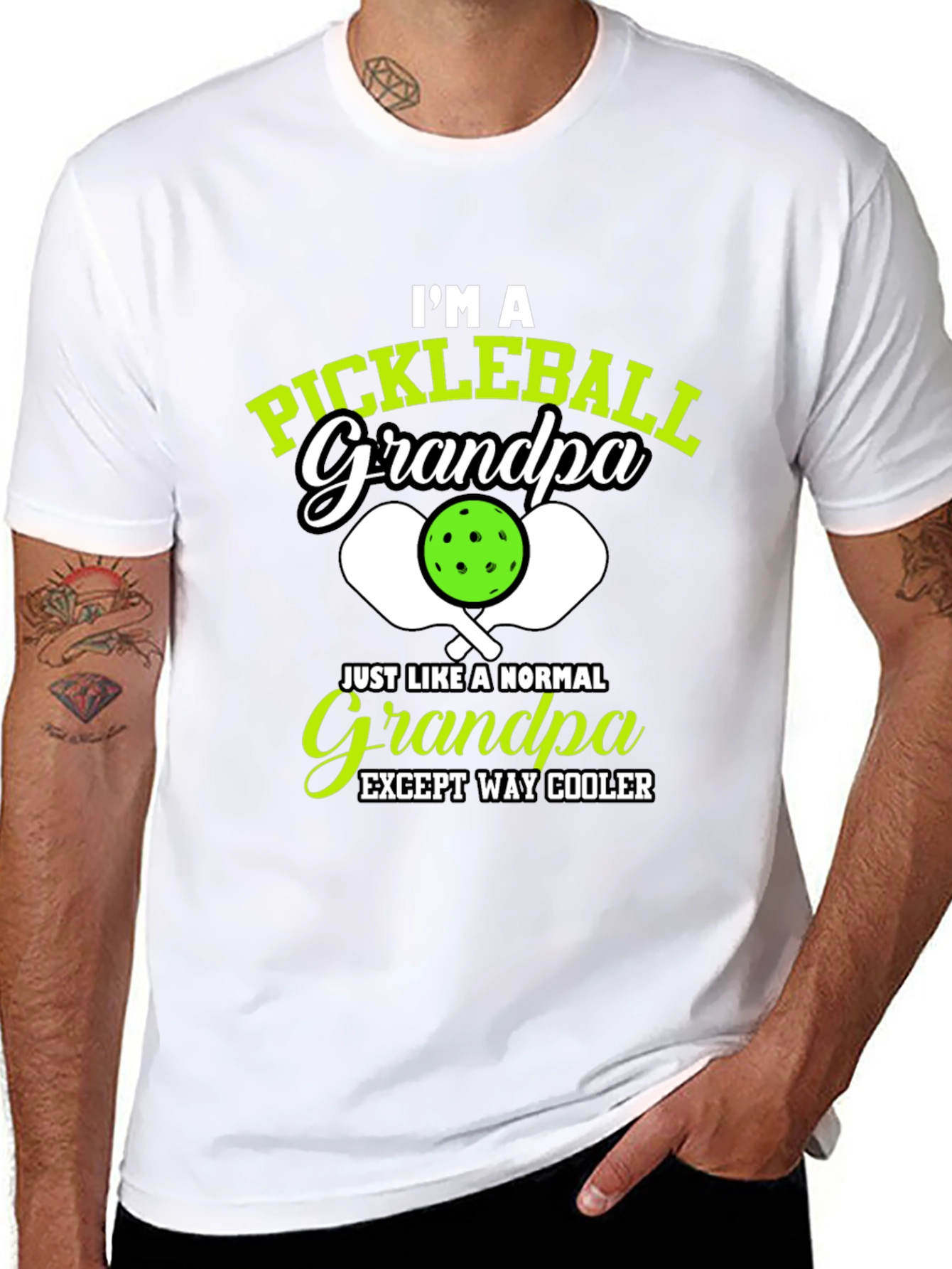 Pickleball Grandpa T-Shirt - Cool Grandfather Gift - 8