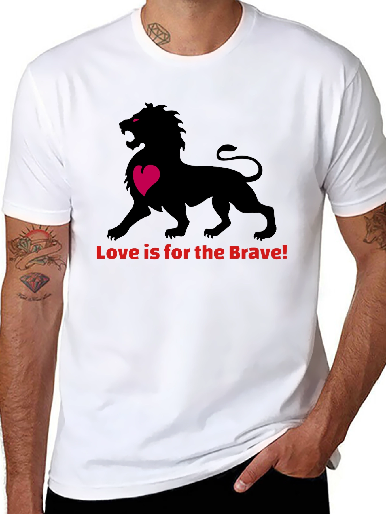 Black Love Is Brave Lion Graphic Tee - Bold Style view 8