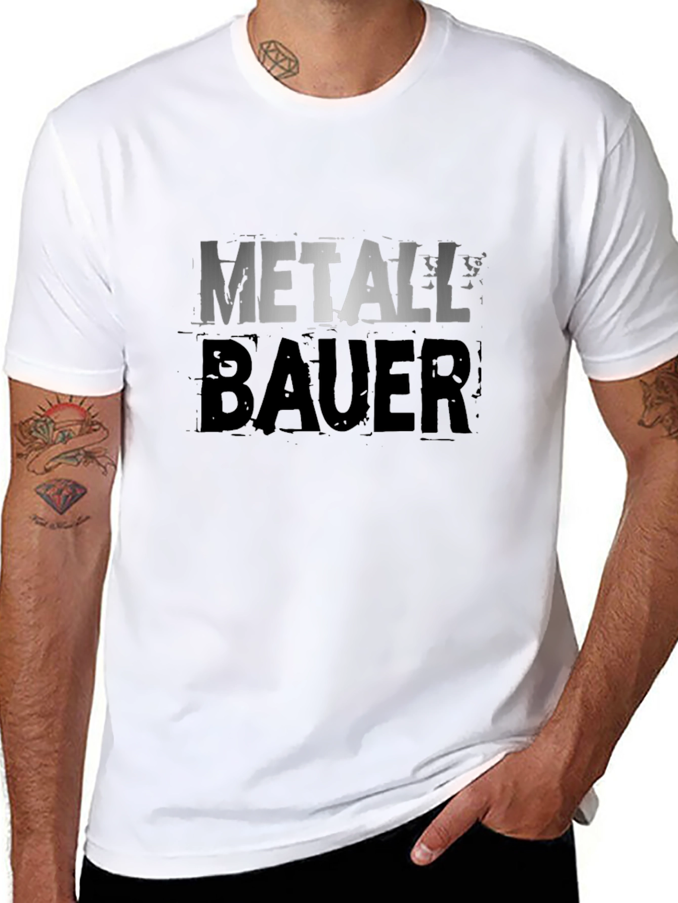 Black Metallbauer Black Graphic T-Shirt view 8