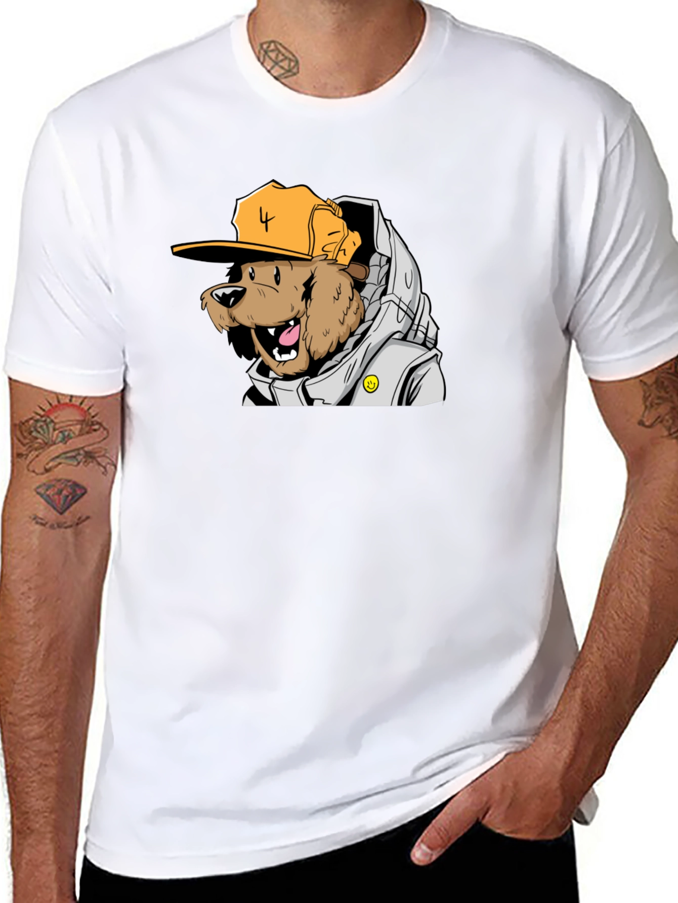 Black Urban Bear Graphic Tee view 8