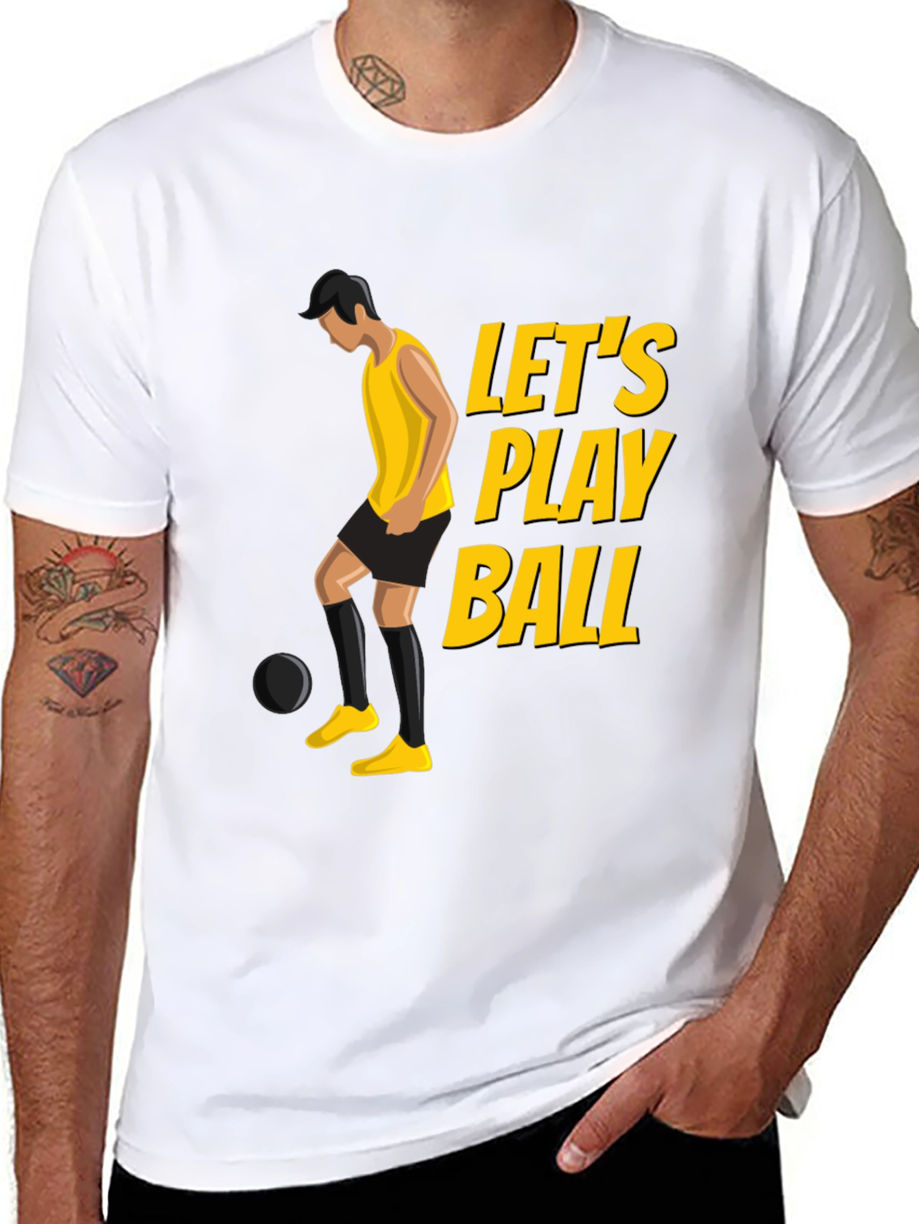 Black Let's Play Ball Graphic Tee view 8