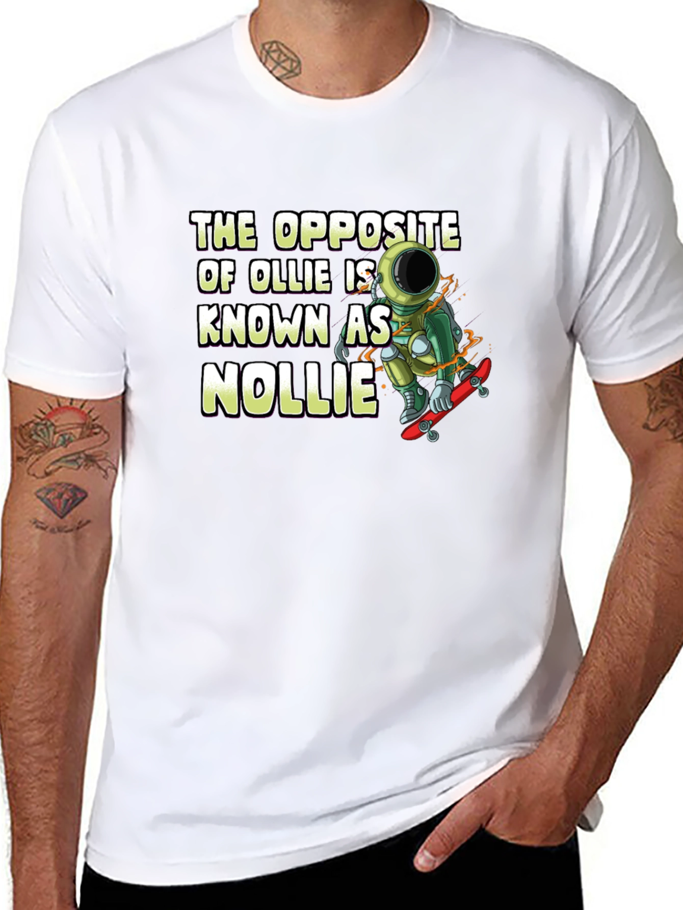 Black Nollie Astronaut Graphic T-Shirt view 8