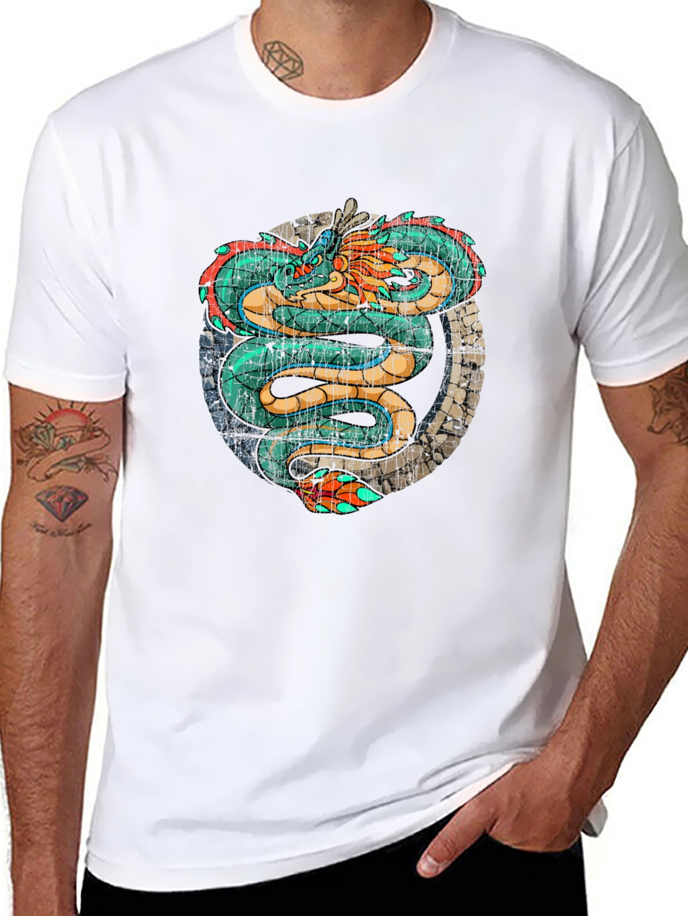 Black Dragon Graphic Tee - Black Cotton Blend view 8